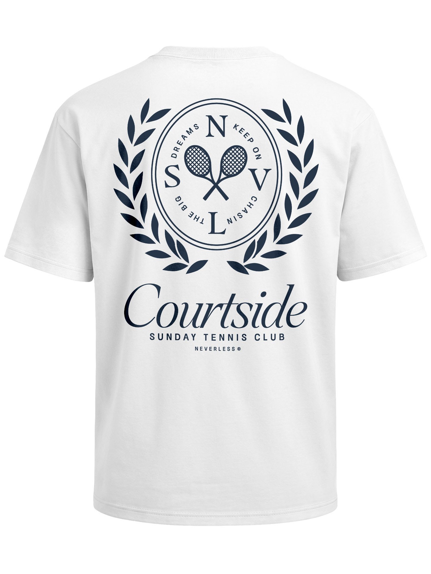 Neverless Oversize-Shirt Herren T-Shirt - Courtside Tennis - Oversized Relaxed Fit Sommer mit Print