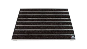 Fußmatte Emco Eingangsmatte DIPLOMAT + Rahmen 15mm Aluminium, Large Rips Braun, Emco, rechteckig, Höhe: 15 mm, Größe: 600x400 mm, für Innen- und überdachten Außenbereich