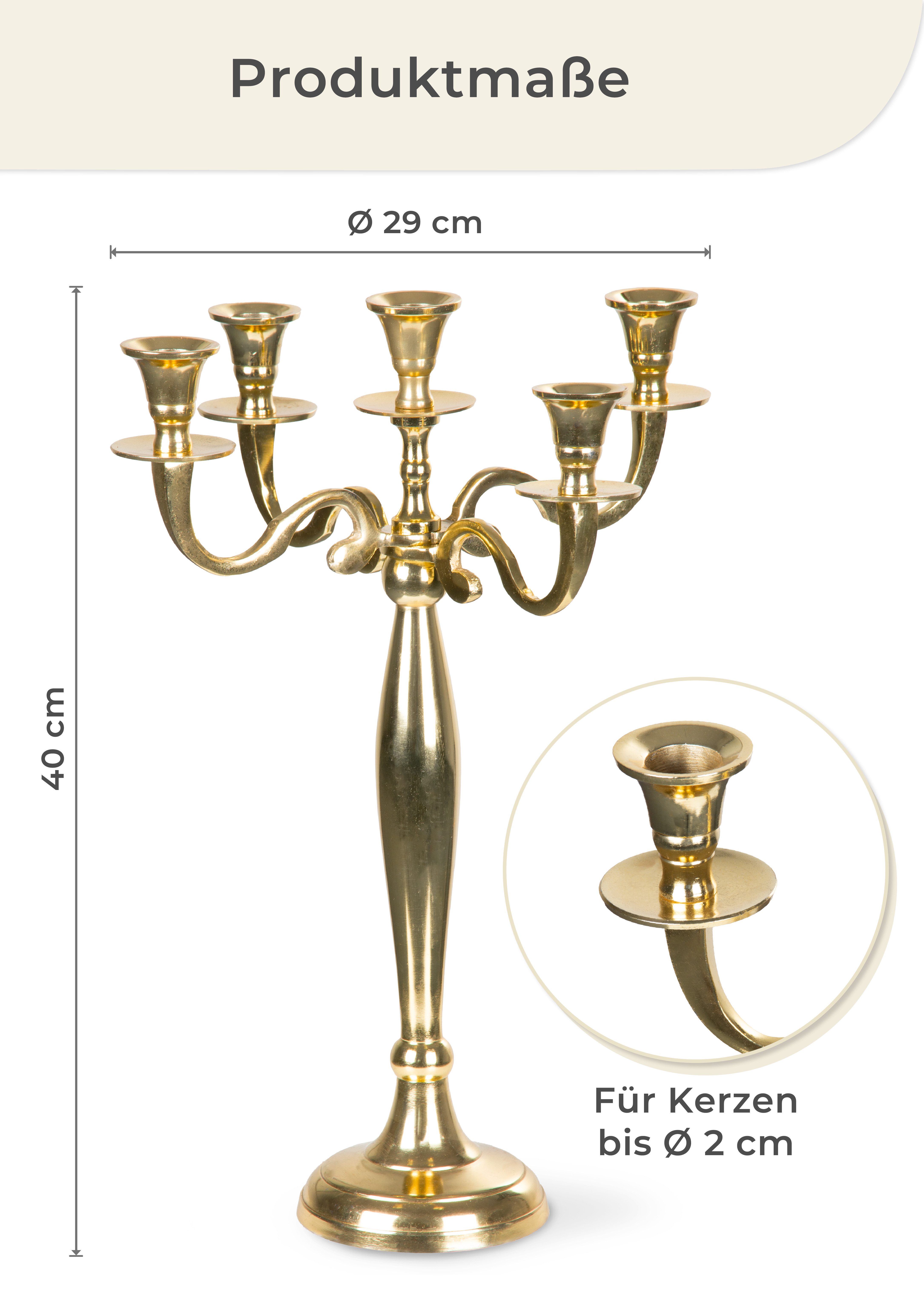 Gräfenstayn Kerzenständer Kerzenleuchter 5-armig Kerzenständer, Gräfenstayn® Kerzenleuchter 5-armig Kerzenständer – Bild 4 von 5