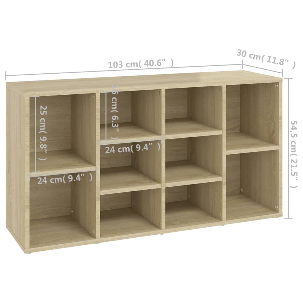 Sonoma-Eiche cm furnicato Schuhbank Schuhschrank Holzwerkstoff 103x30x54,5