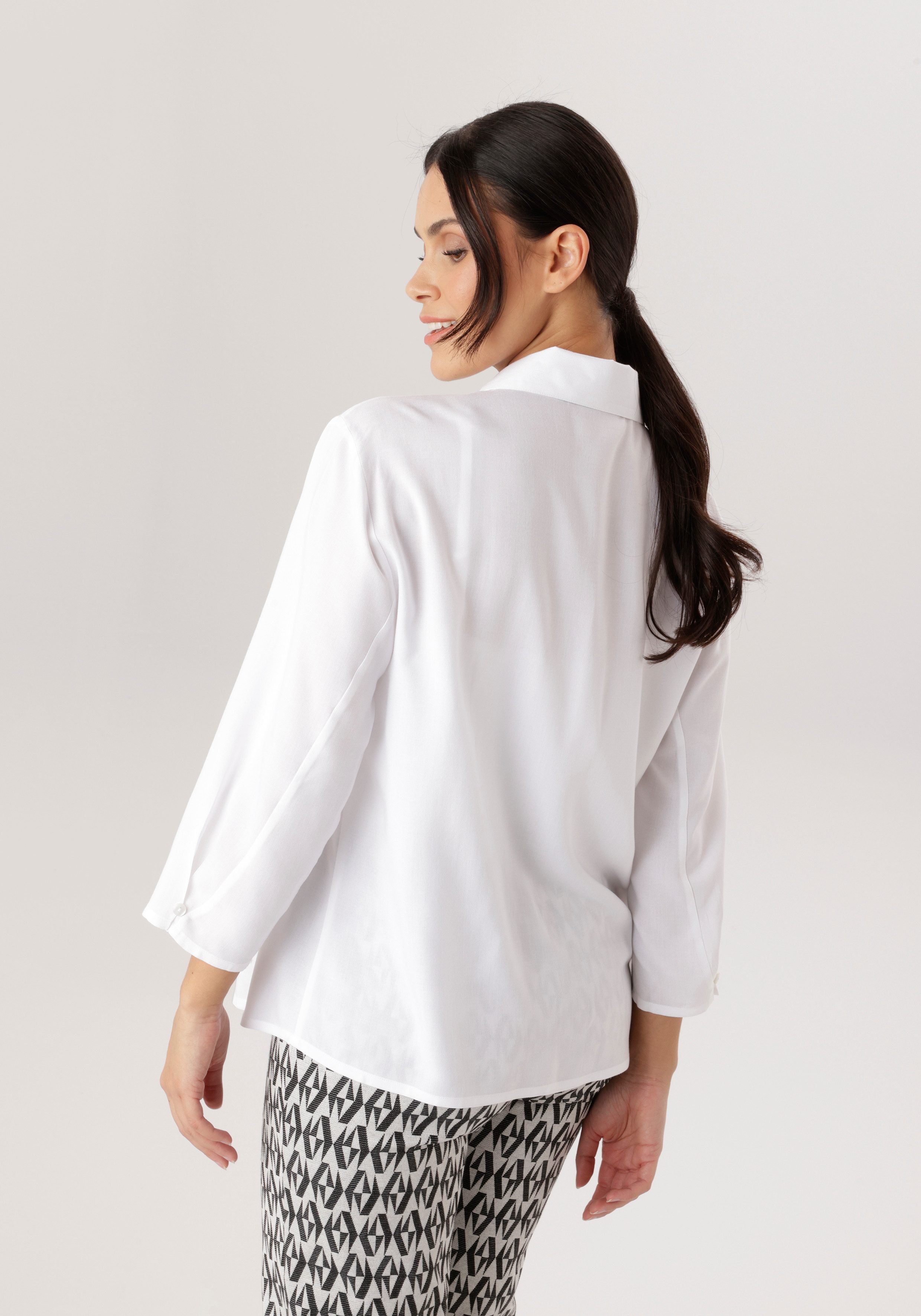 Aniston SELECTED Hemdbluse mit Hemdkragen und 3/4-langen Ärmeln