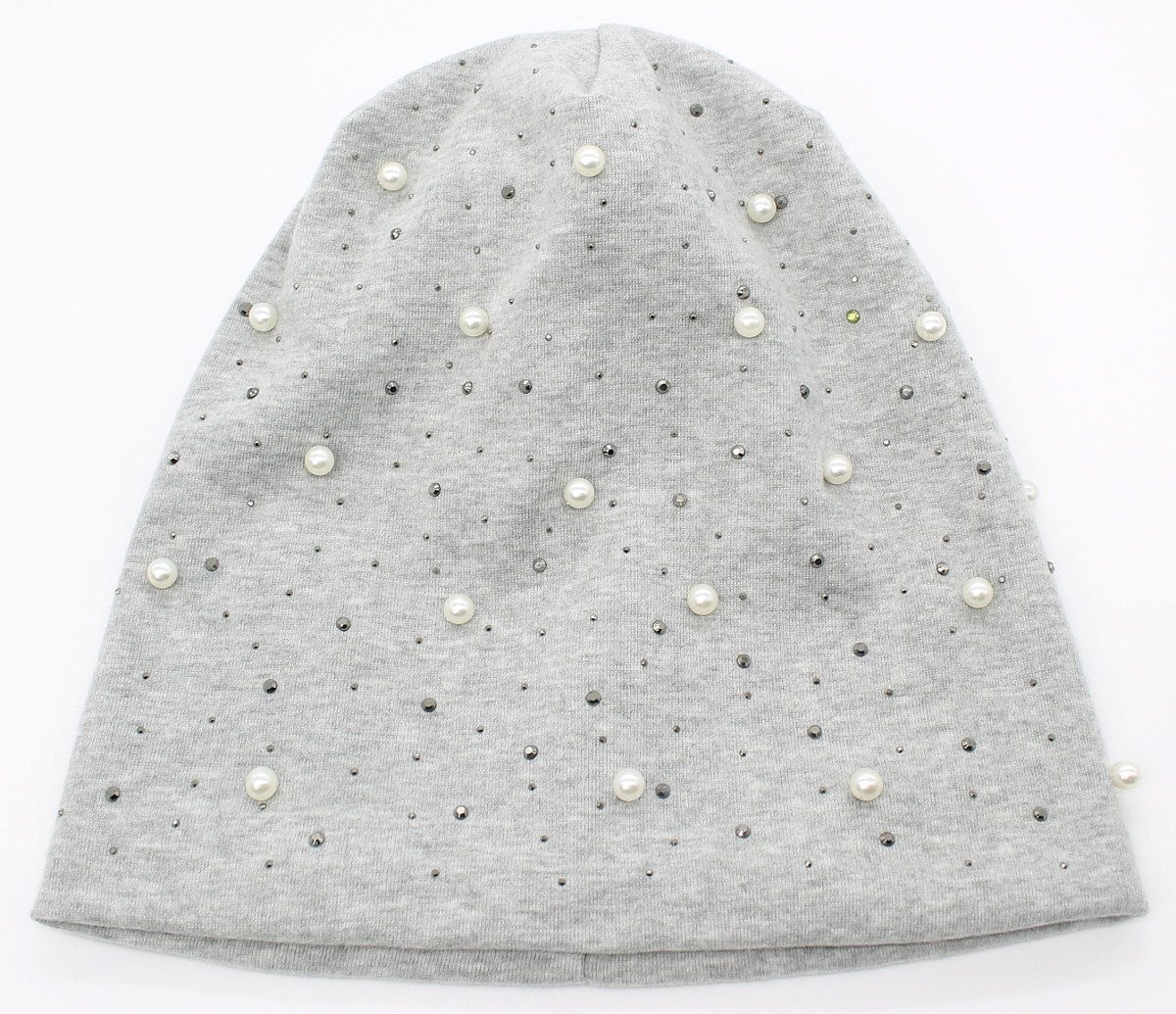 dy_mode Beanie Damen Beanie Mütze mit Kunstperlen Glitzer – Gefütterte Beaniemütze mit Innenfutter