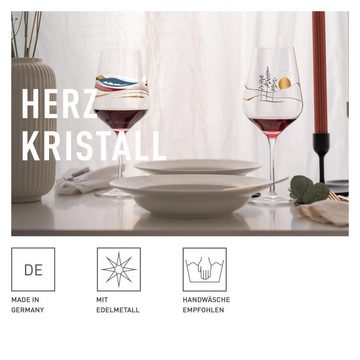 Ritzenhoff Weinglas Herzkristall, Glas, Mehrfarbig H:24cm D:9.4cm Glas