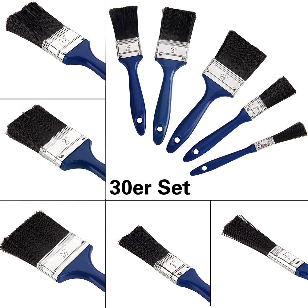 monzana Malpinsel, (30 St), 30tlg Malerpinsel Set 5 versch. Größen für Holzlasur Pinselset