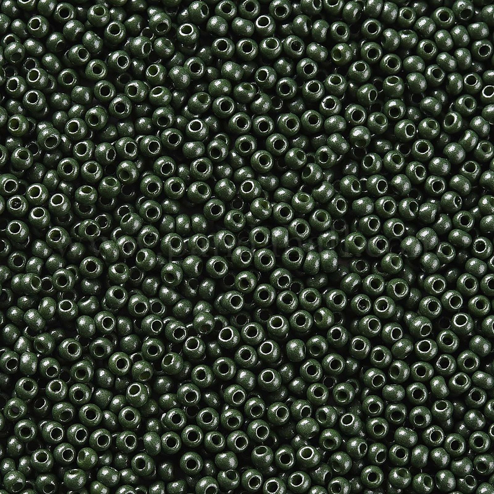 maDDma Bastelperlen 50g Rocailles Glasperlen ca. 2,3x1,5mm 1mm Bohrung Perlen Schmuck, armeegrün