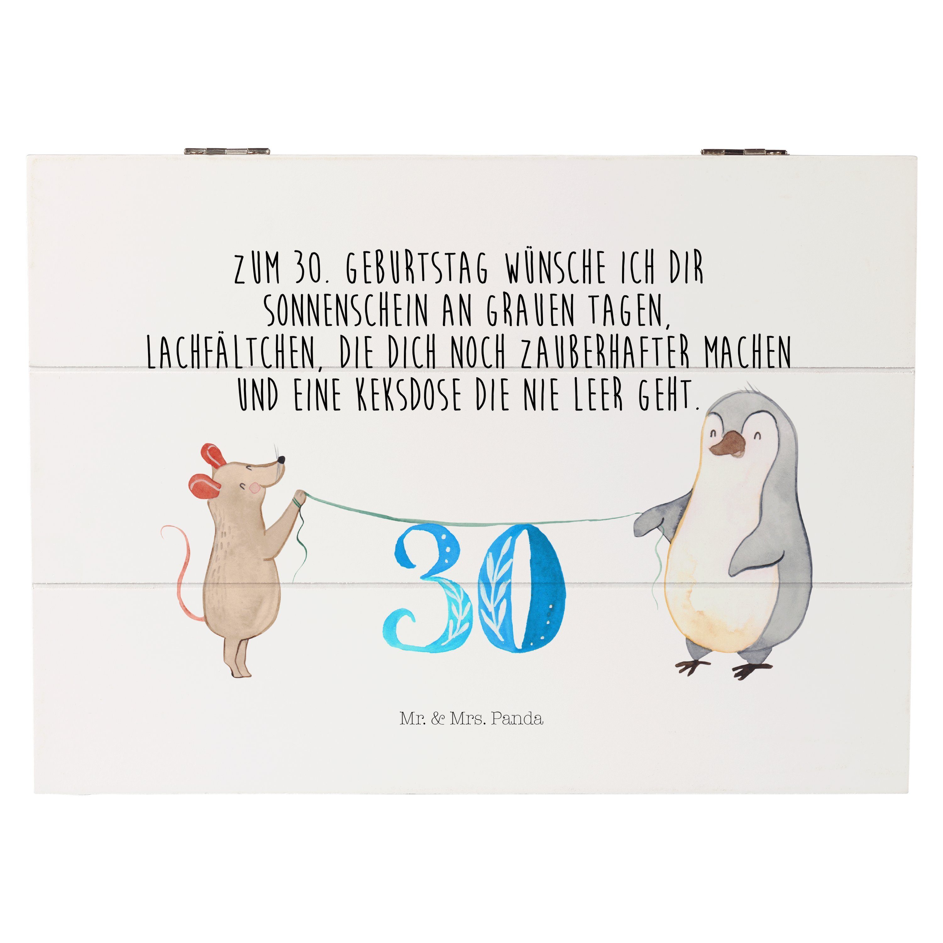 Mr. & Mrs. Panda Dekokiste 25 x 18 cm 30. Geburtstag Maus Pinguin