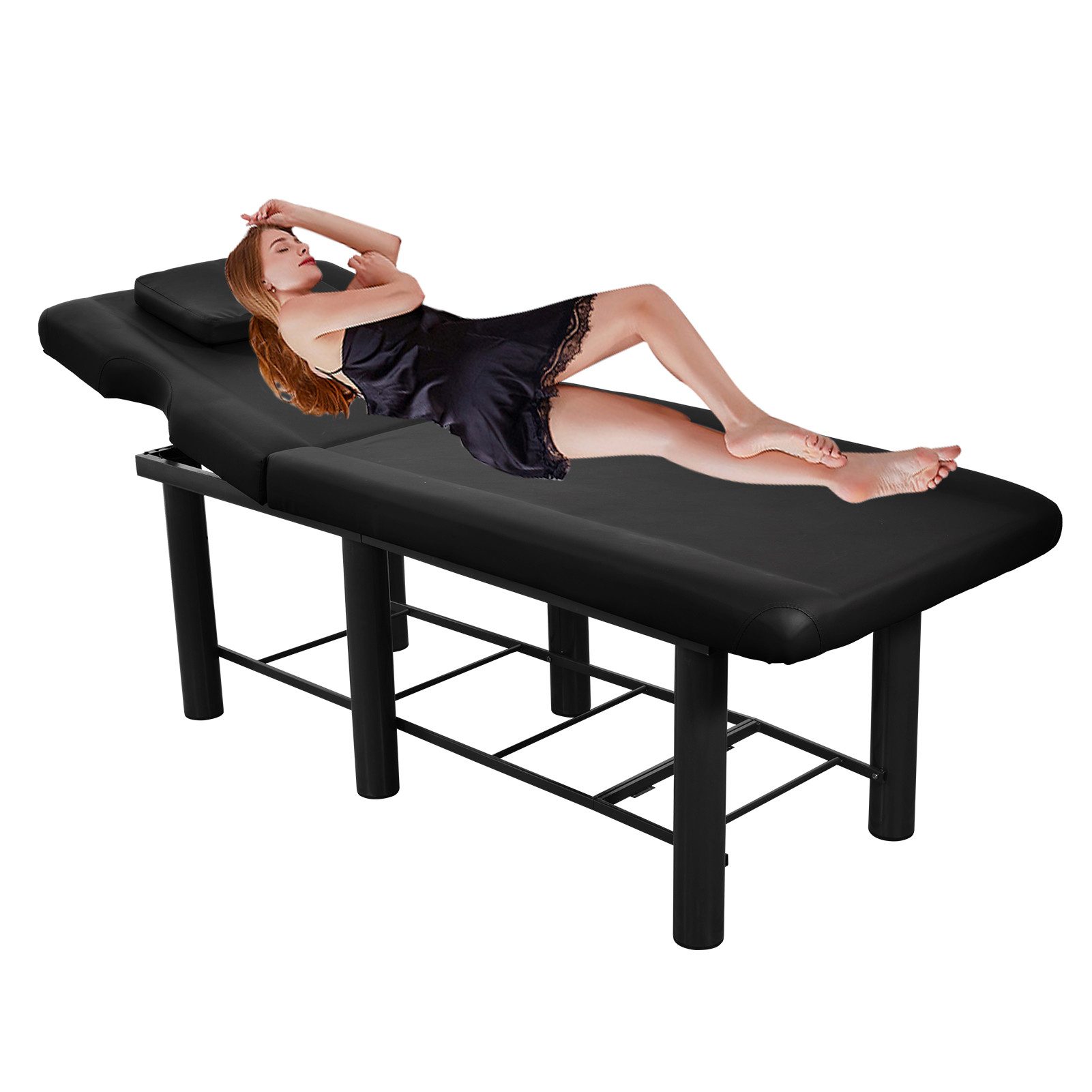 Vellora Massageliege Festes Massagelager, schwerer Wellness-Tisch (1-St., ohne Armstützen und ohne Aussparungen), mit verstellbarem Rückenlehnenwinkel