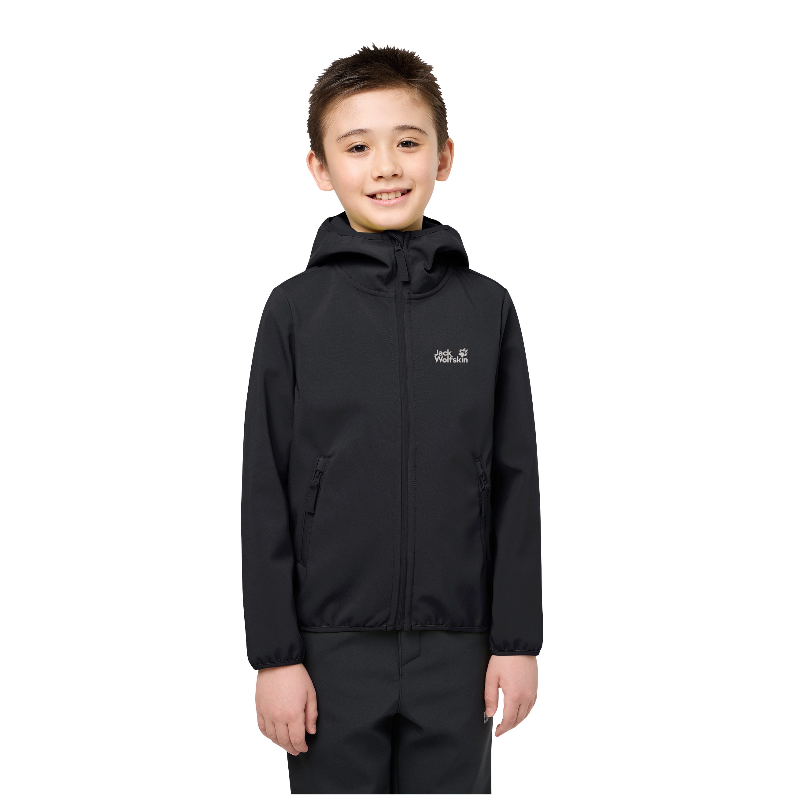 Jack Wolfskin Softshelljacke FOURWINDS JACKET KIDS mit Windschutzblende und Kinnschutz, wasserabweisend, windabweisend