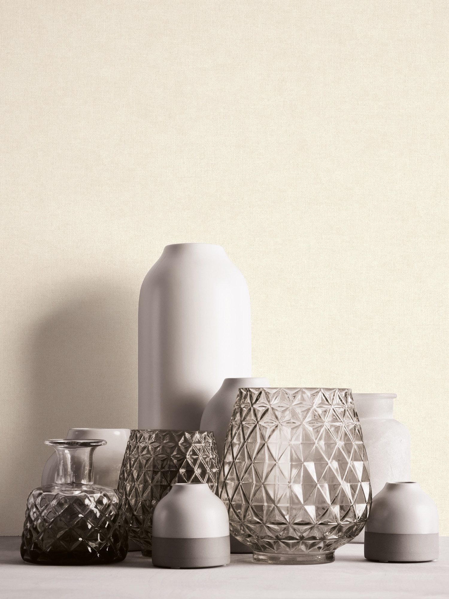 s.Oliver Vliestapete Uni Tapete mit feiner Leinenoptik, Farbe Creme Weiß, s günstig online kaufen