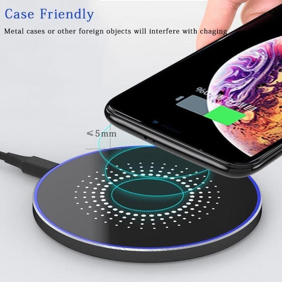 FELIXLEO Wireless Charger 15W Induktions Ladegeraet fuer Samsung iPhone magnetisches Ladekabel – Bild 5 von 5