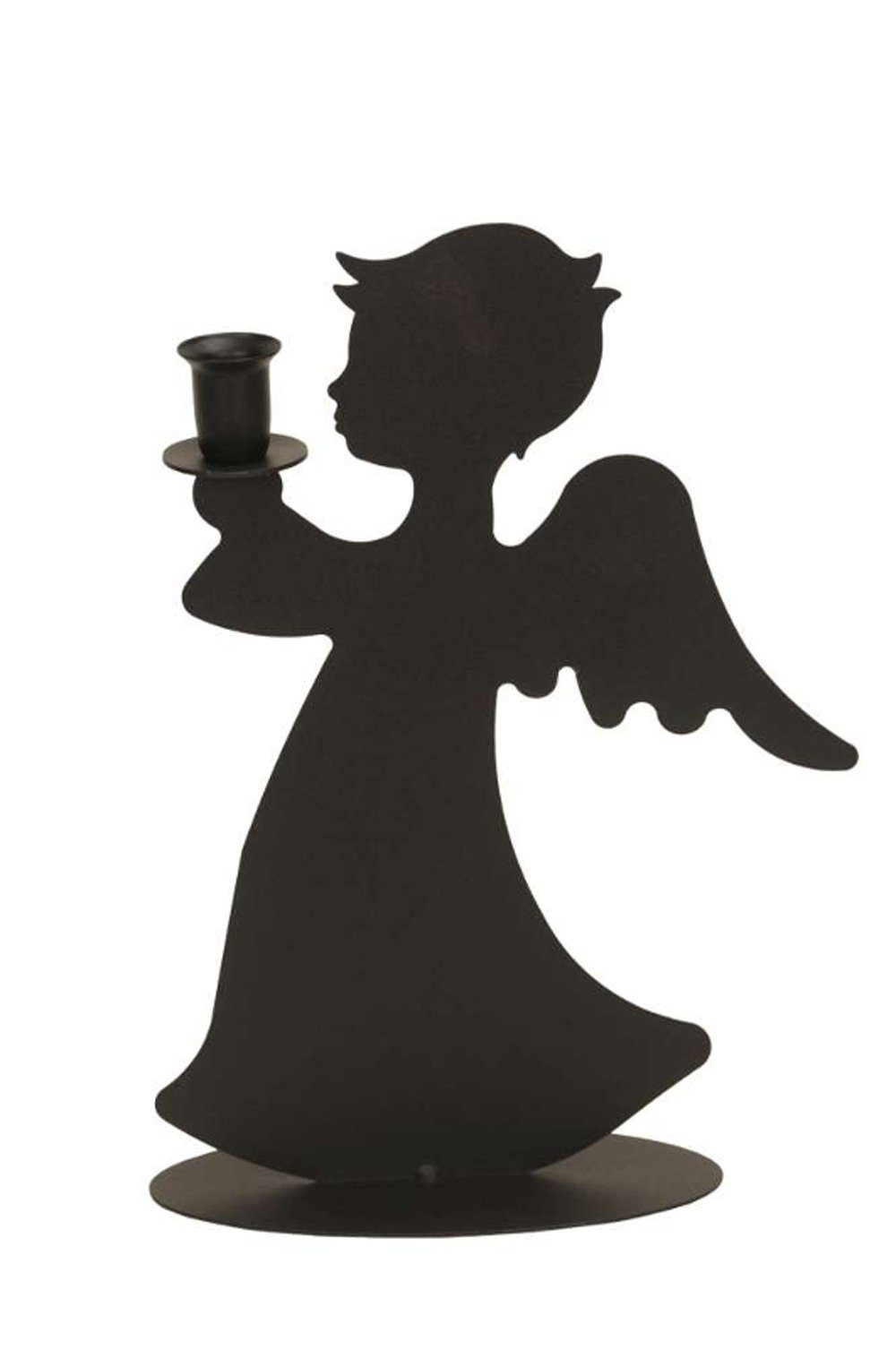 Posiwio Kerzenhalter Engel mit Kerzenhalter schwarz matt 22x9x31 cm (1 St)