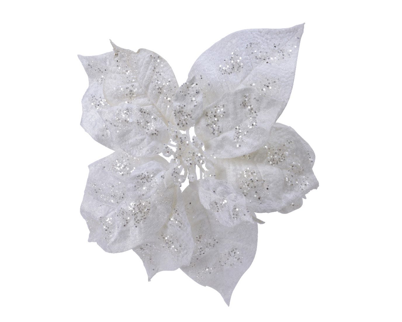 Kaemingk Weihnachtsbaumklammer, Weihnachtsstern Blume auf Clip 26cm weiß