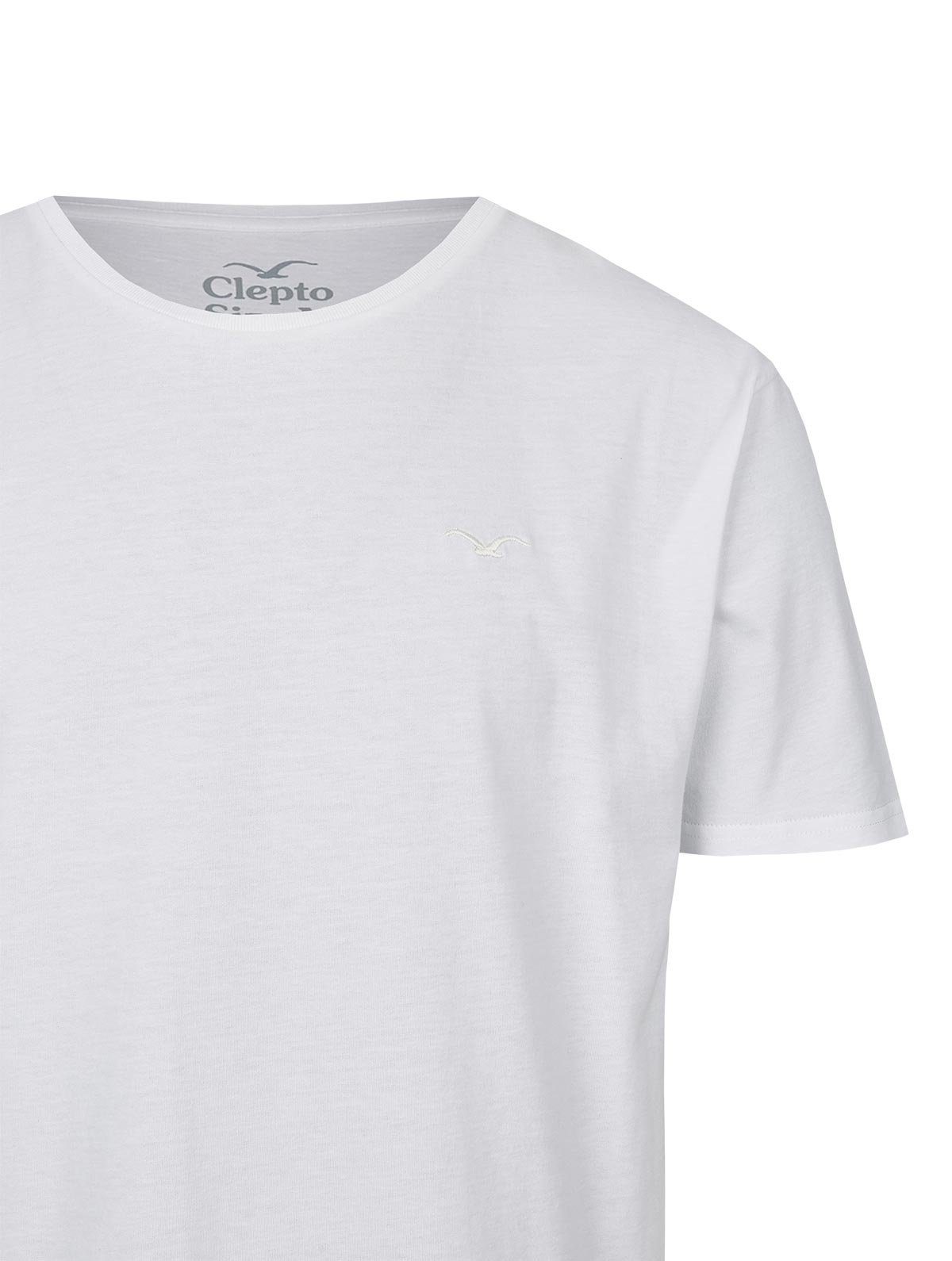 (1-tlg) Ligull Logo-Stickerei mit weiß Cleptomanicx Regular kleiner T-Shirt