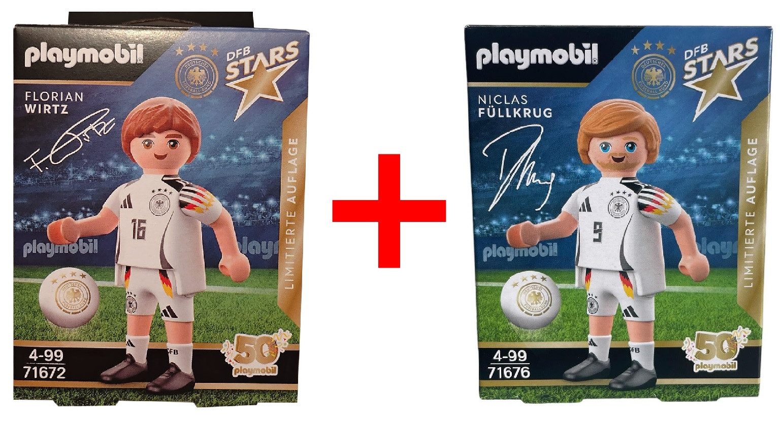 Playmobil® Spielfigur Playmobil DFB Stars Fußballer + Ball 2er-Set Florian Wirtz Niclas Füll