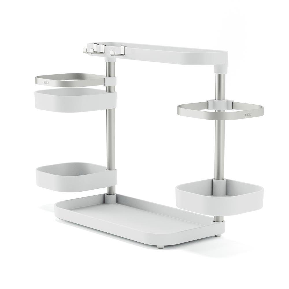 Umbra Organizer Holster Multi-Level, in Weiß/Nickel, Aufbewahrung für Küche, Badezimmer, Büro