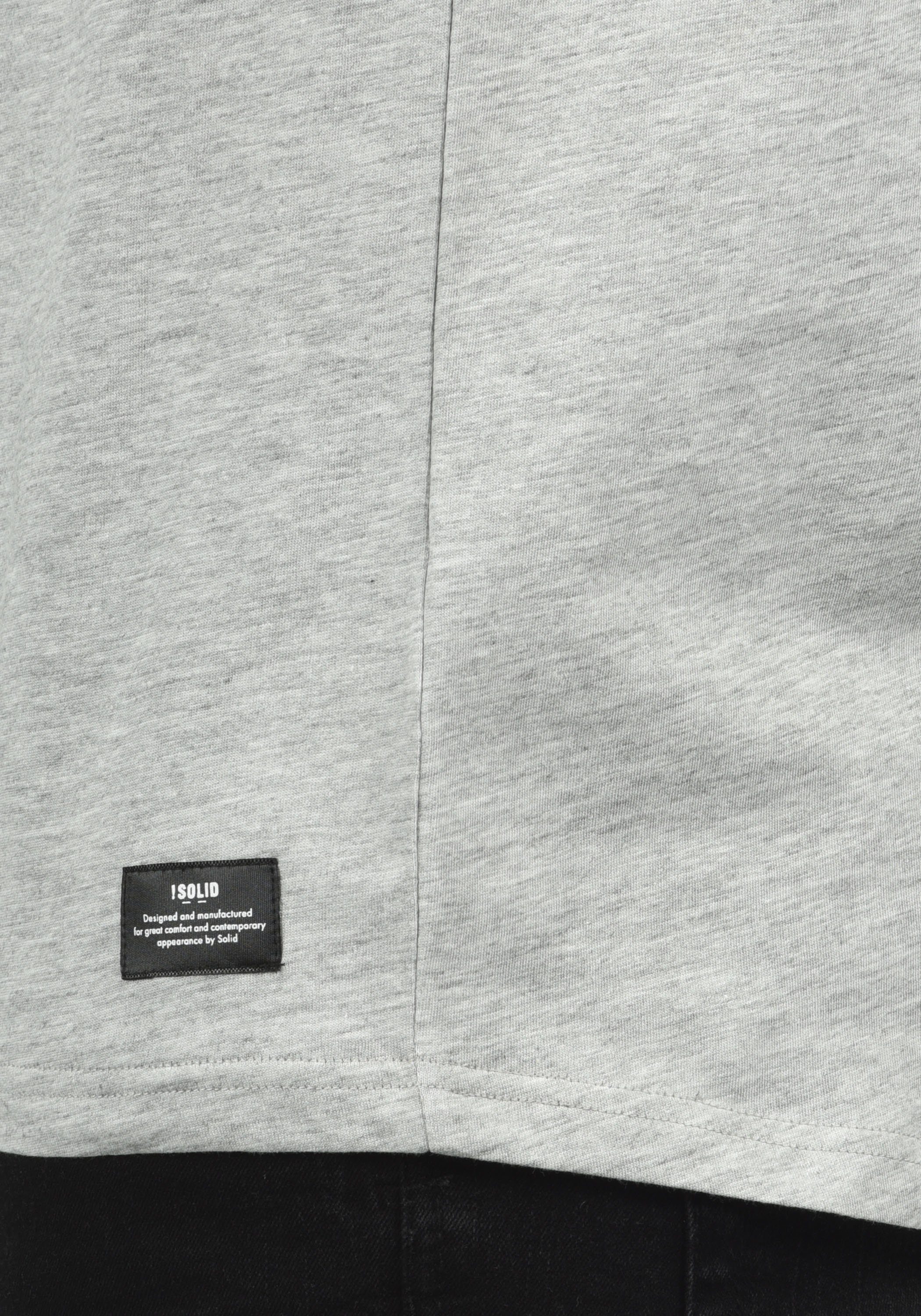 !Solid Grey Light Tarnmuster-Print Melange mit SDCahil Kurzarmshirt (8242) Rundhalsshirt