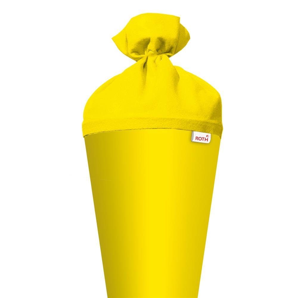 Roth Schultüte Basteltüte 70 cm, rund gelb Einschulung Zuckertüte Rot(h)-Spitze Filz-Verschluss