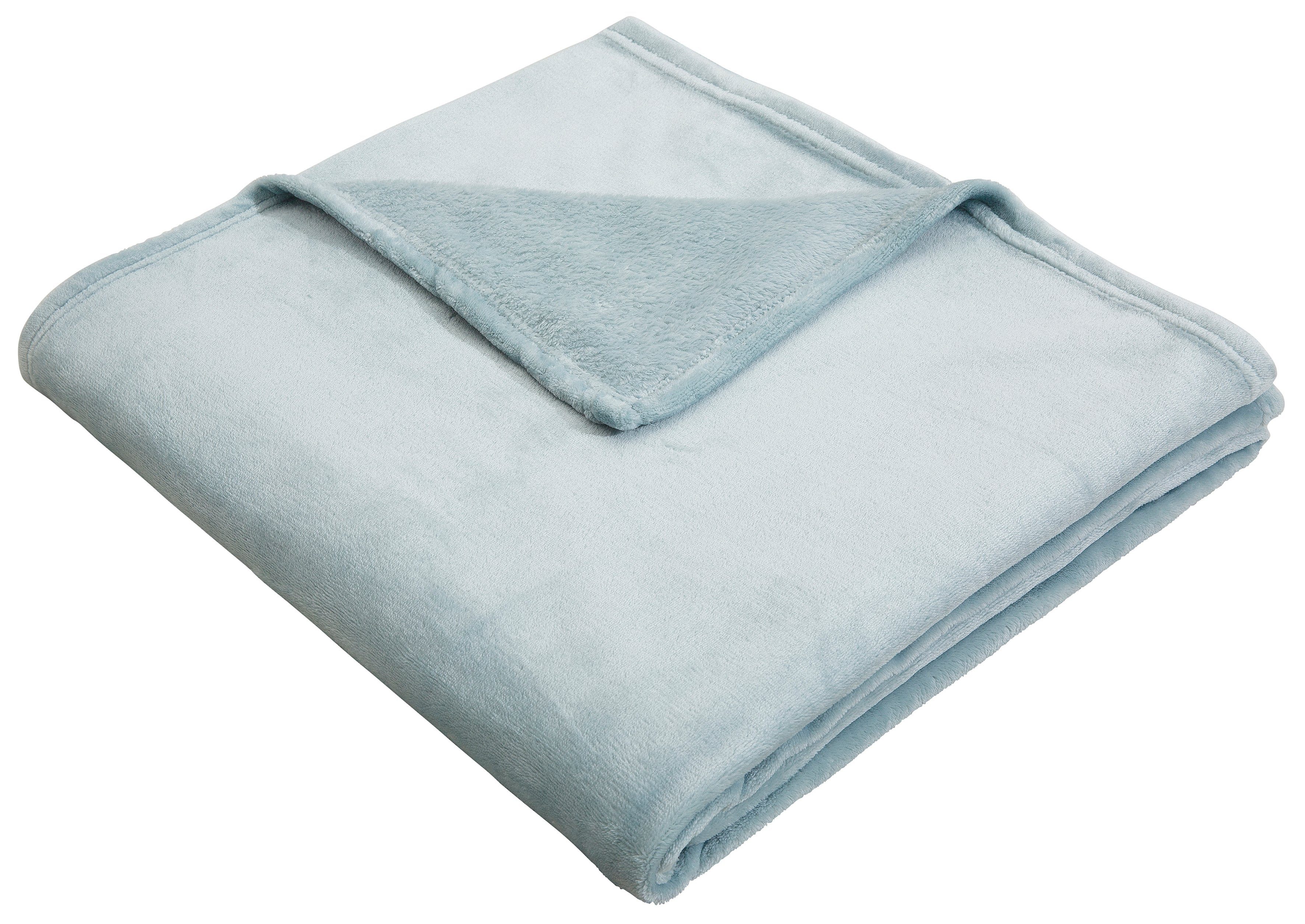 Wohndecke Jil, my home, aus super weichem Kuschelfleece, Kuscheldecke eisblau | Kunstfaserdecken