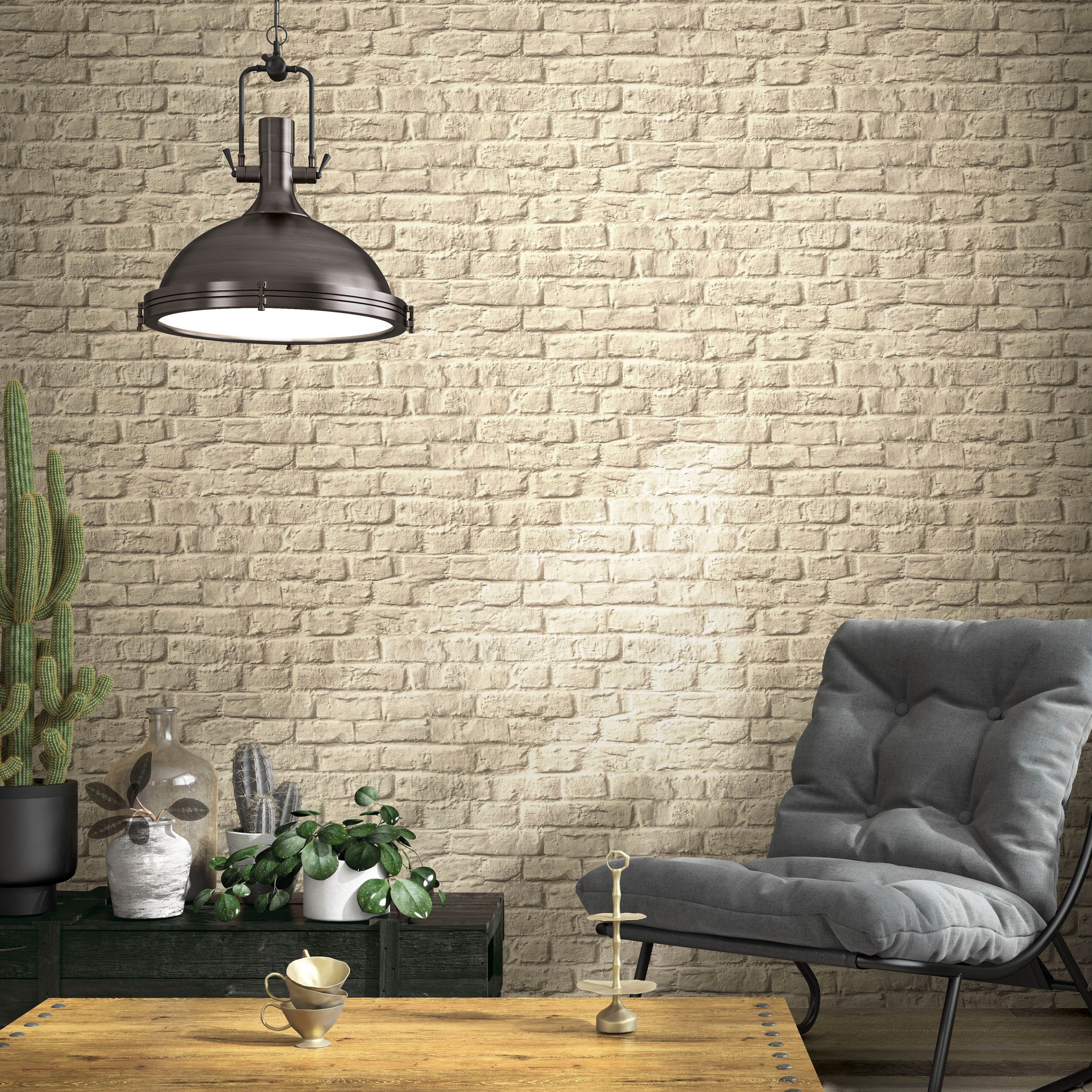 Marburg Vliestapete Brick, strukturiert, 3D-Optik, moderne Tapete für Wohnzimmer Schlafzimmer Küche