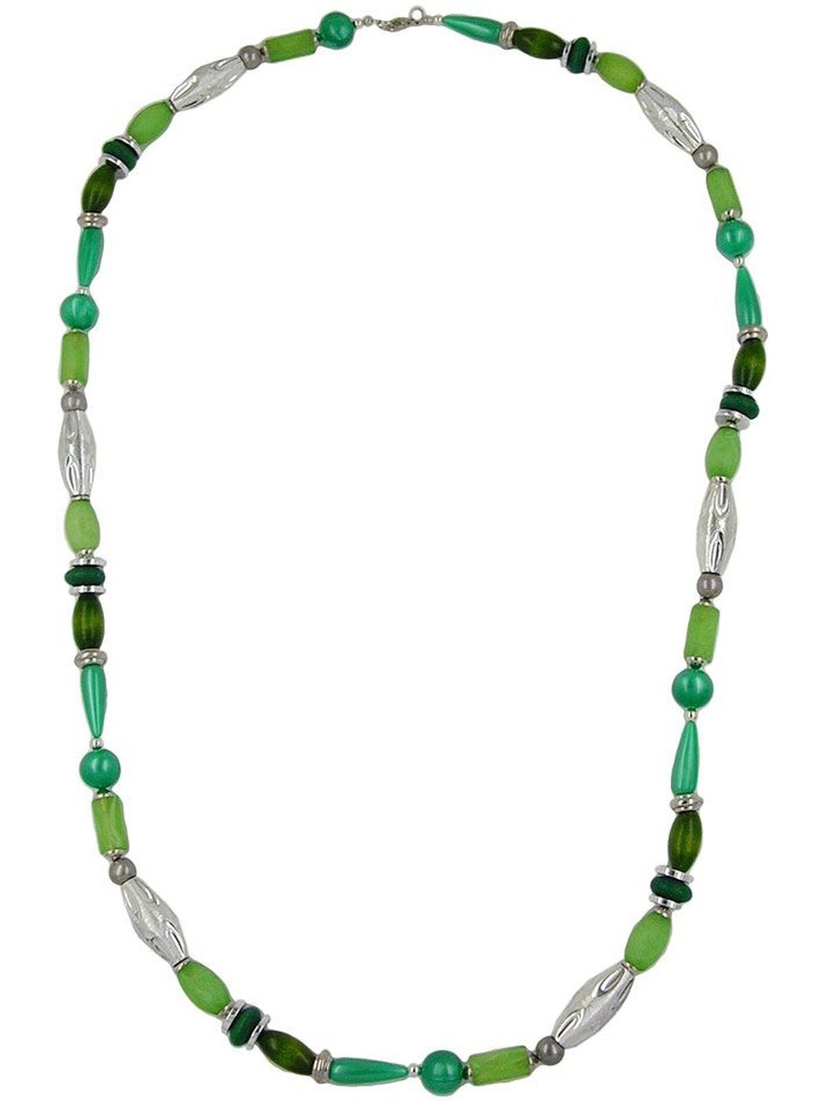 mint-seide, Gallay (1-tlg) silber kiwi-grün, Kette Perlenkette