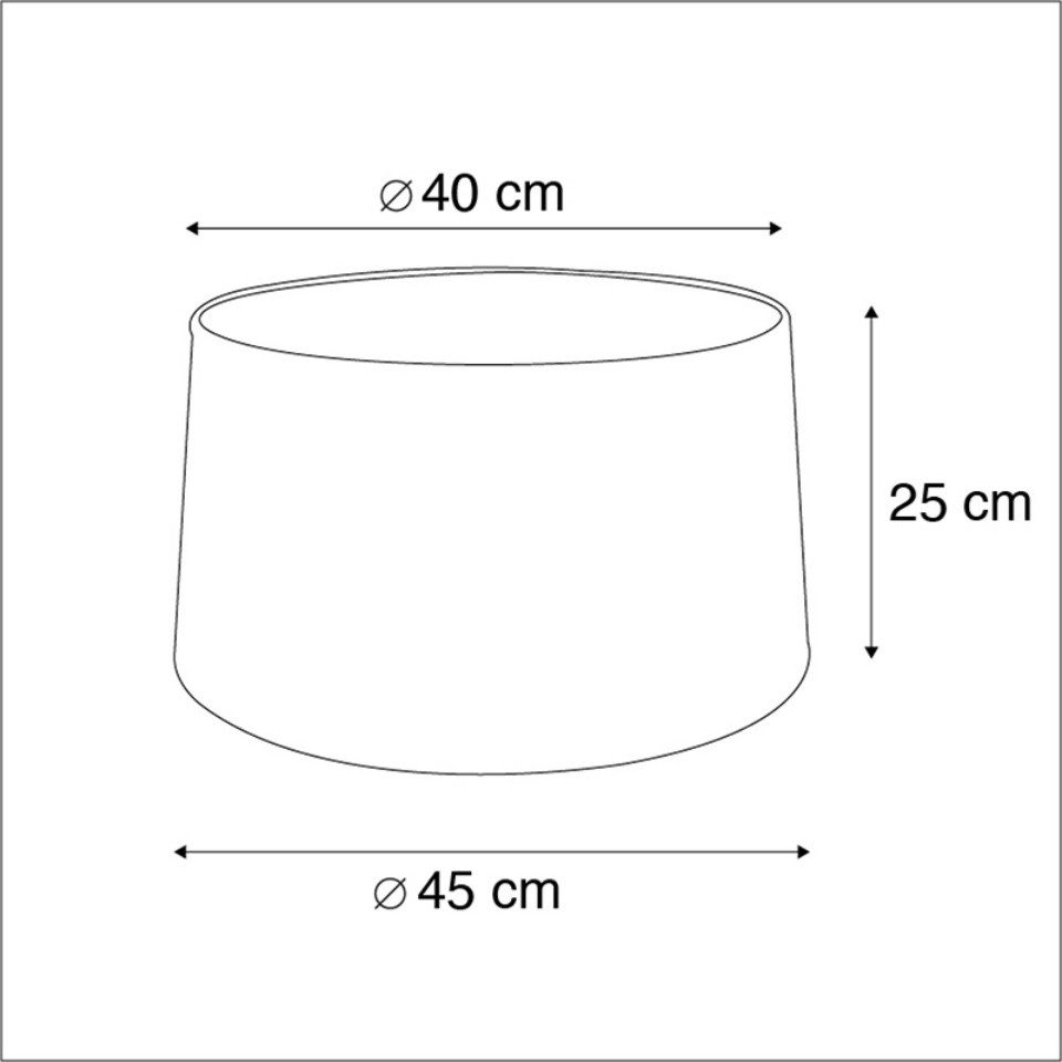 Qazqa Lampenschirm Rond schuin katoen, QAZQA Lampenschirm, Schwarz, Textil, Modern