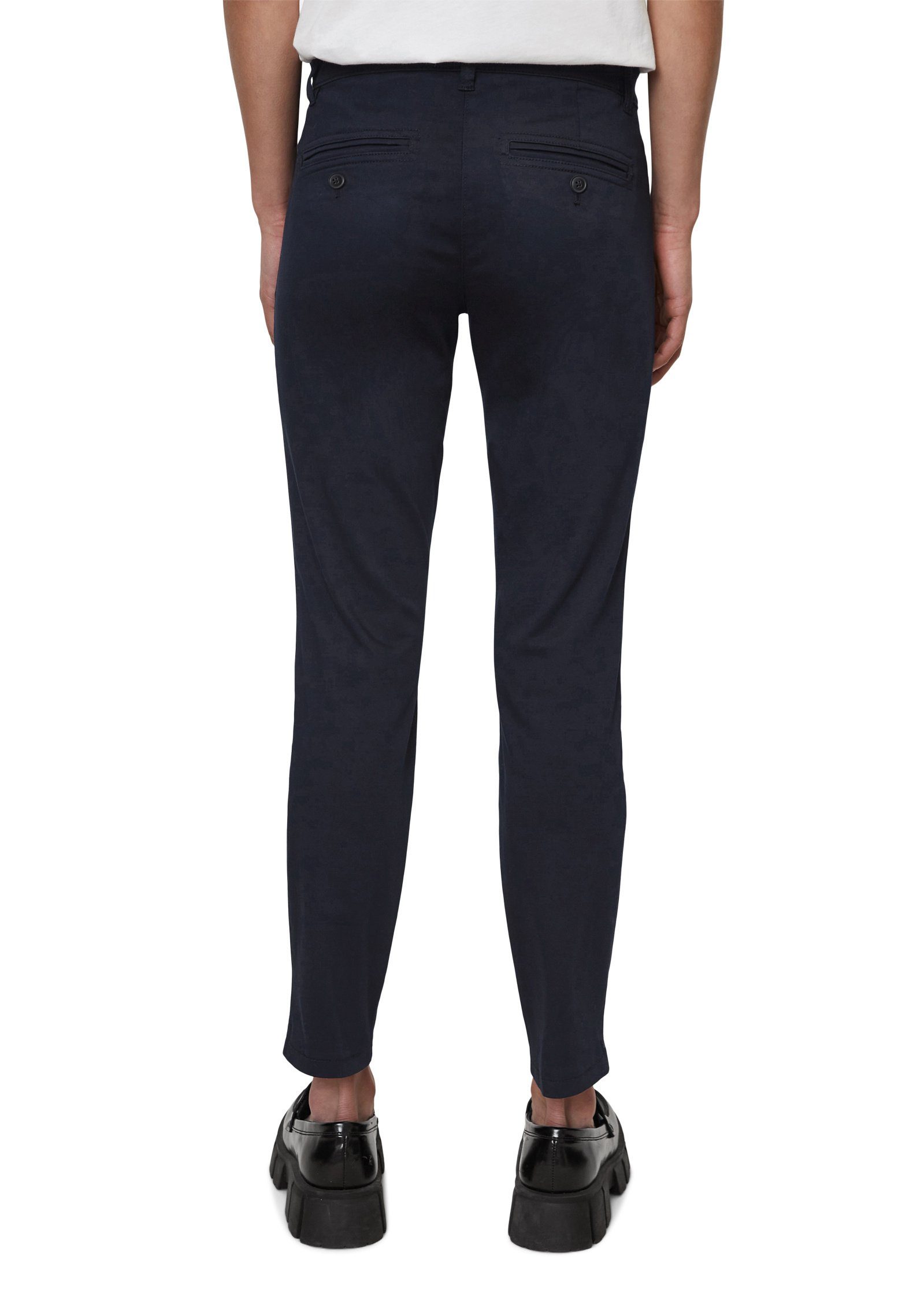 Marc O'Polo Chinohose aus blau Sateen Stretch Smooth