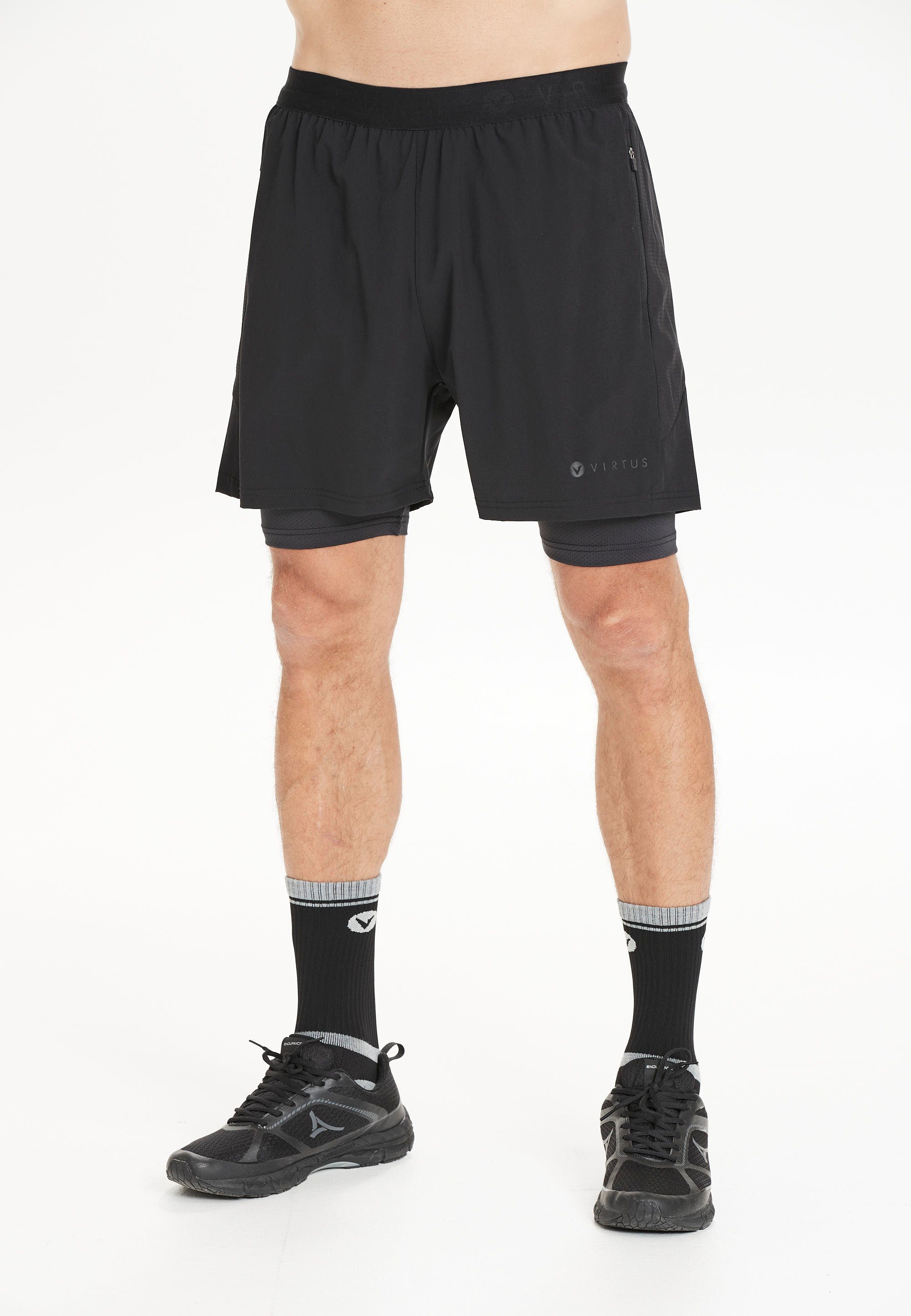 atmungsaktivem Virtus Dylan Shorts 4-Wege-Stretch schwarz-schwarz aus