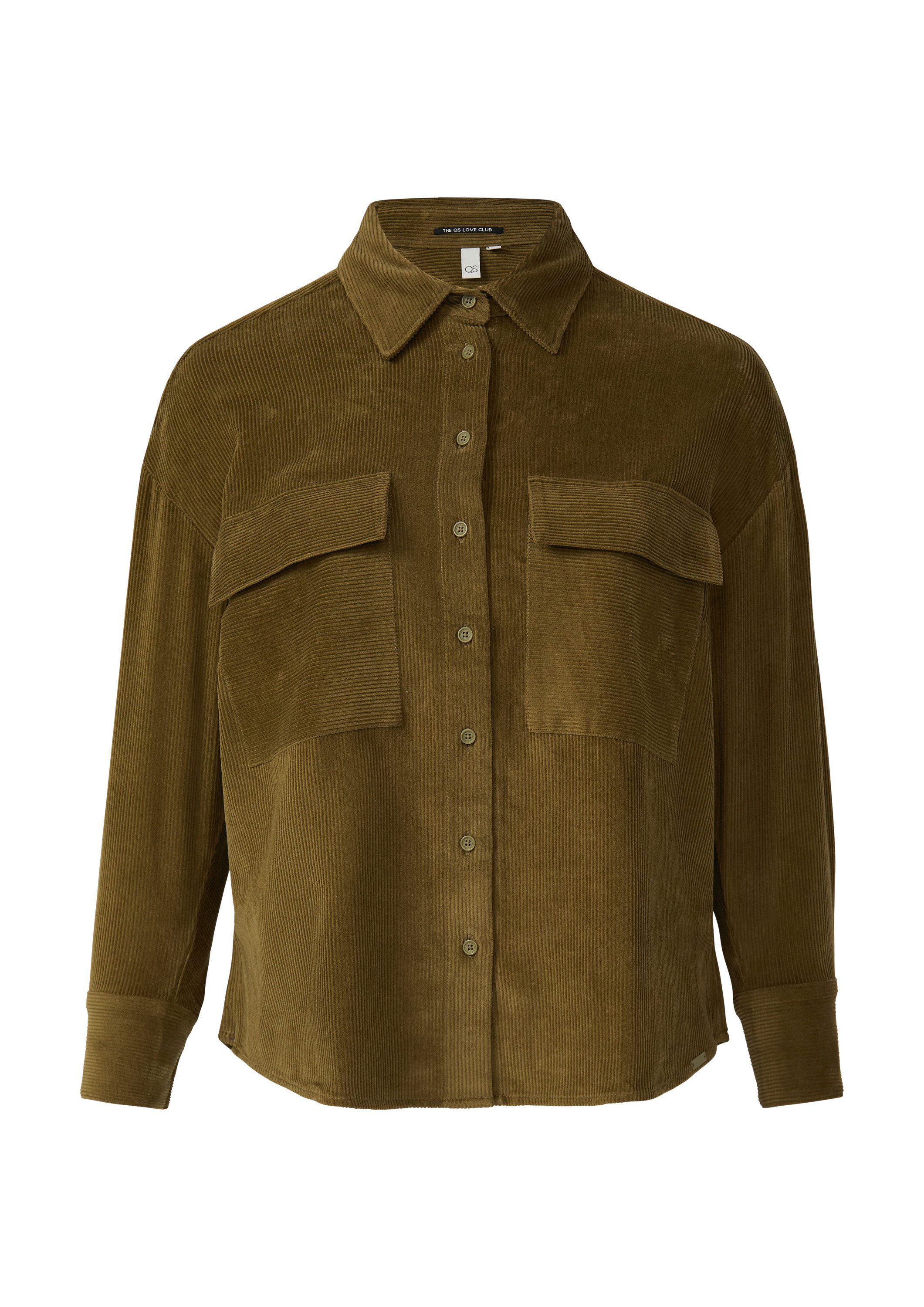 QS Langarmbluse Bluse Bluse aus Baumwollcord günstig online kaufen