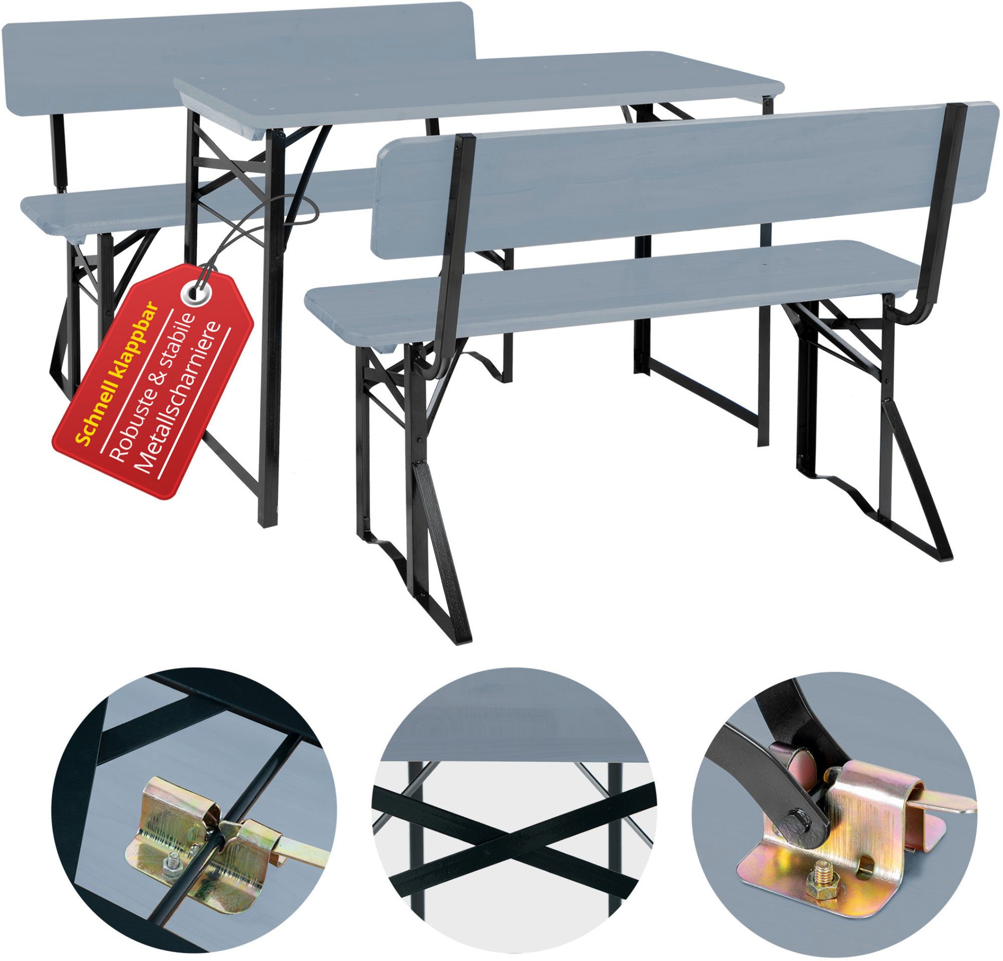 Stagecaptain Bierzeltgarnitur Hirschgarten BB-119 Sitzgarnitur mit Lehne 11 günstig online kaufen