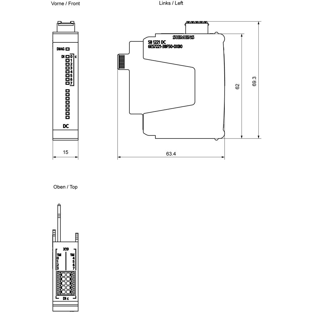 SIEMENS Siemens 6ES7221-3BF50-0XB0 6ES72213BF500XB0 SPS-Digitaleingangsmodul Smart-Home-Steuerelement