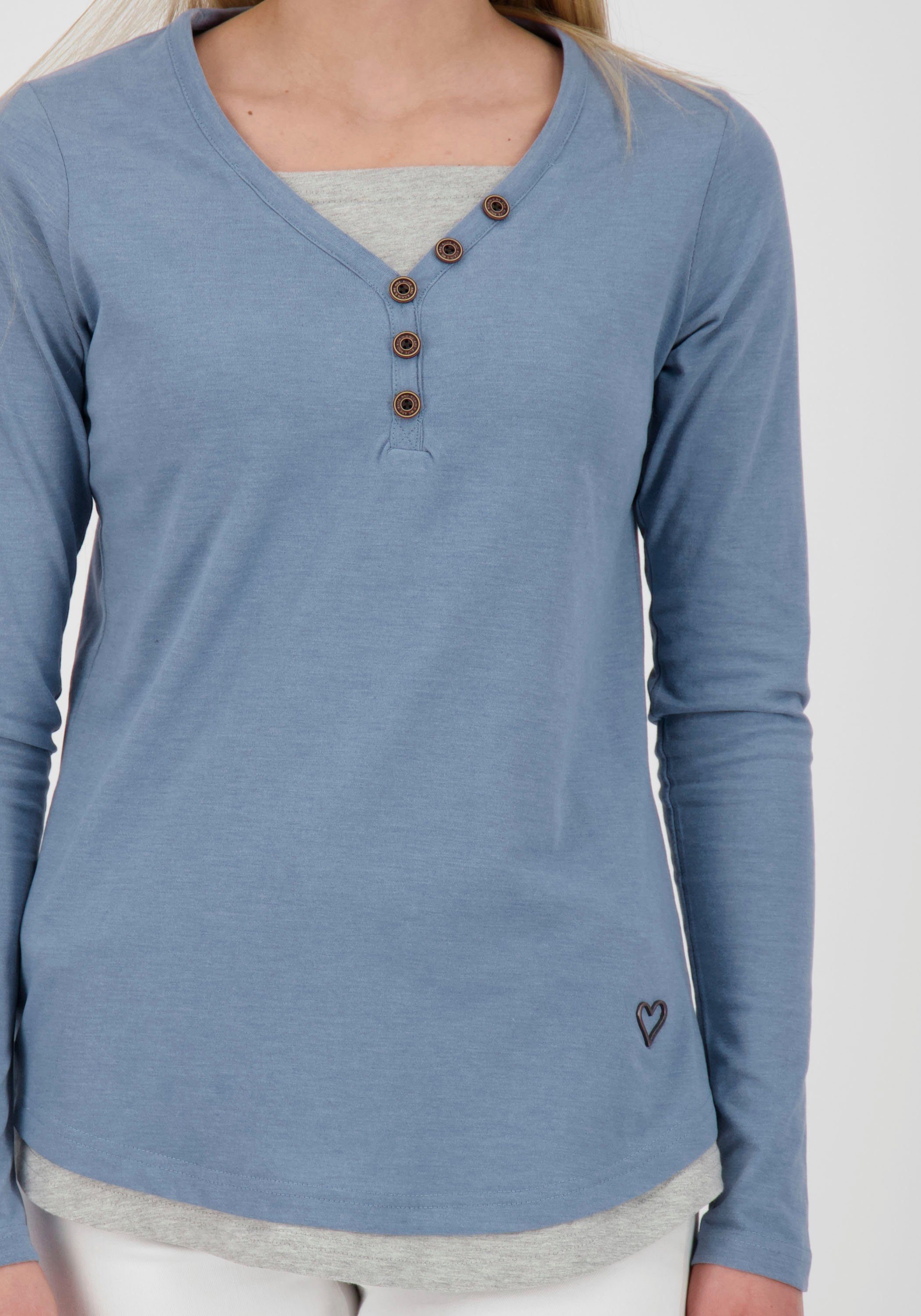 Longsleeve & A Alife feminines im Kickin LelitaAK blue T-Shirt 2-in-1-Look