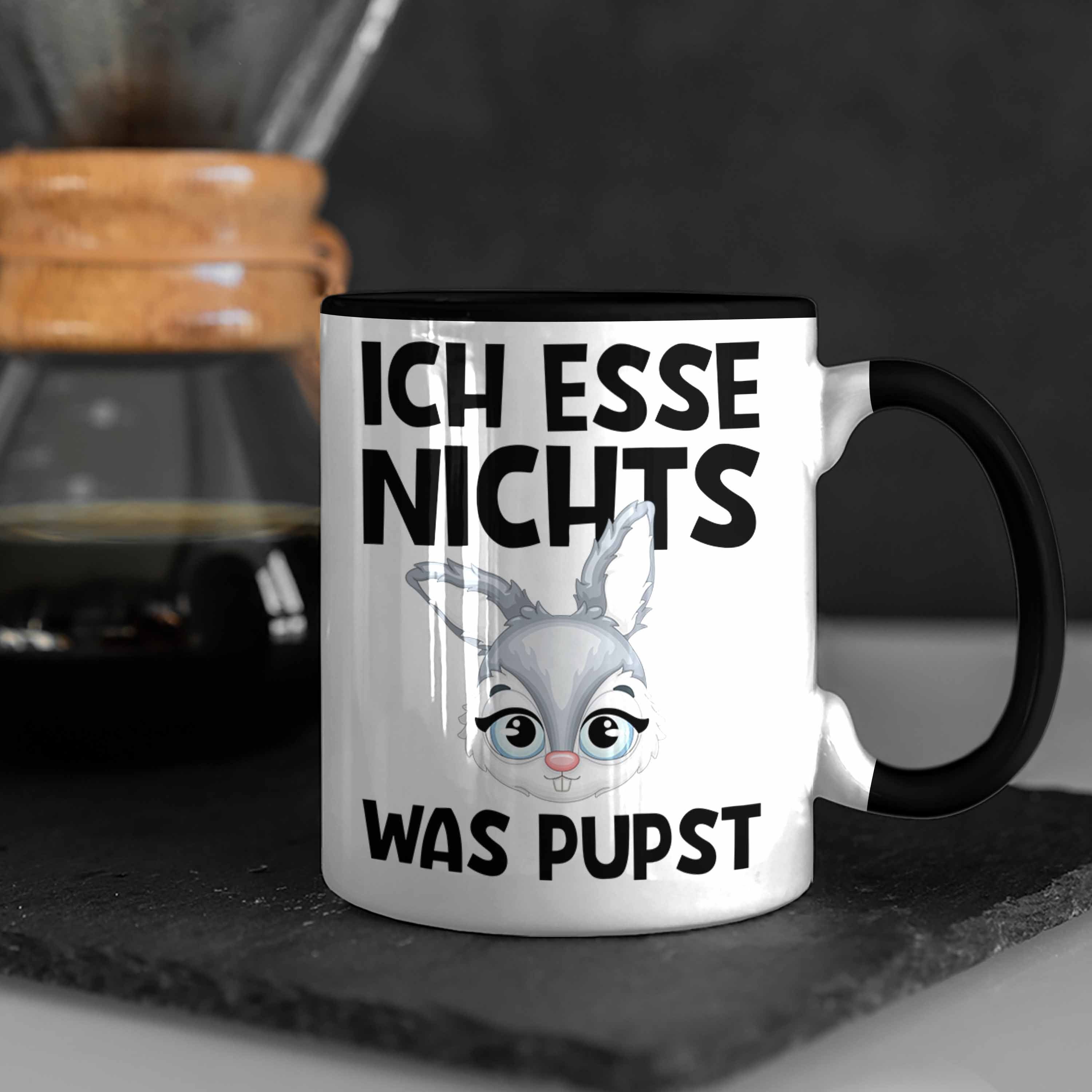 Trendation Tasse Schwarz Geschenk Ich Pupst Esse Veganer Trendation Tierschu Nichts - Tasse Was