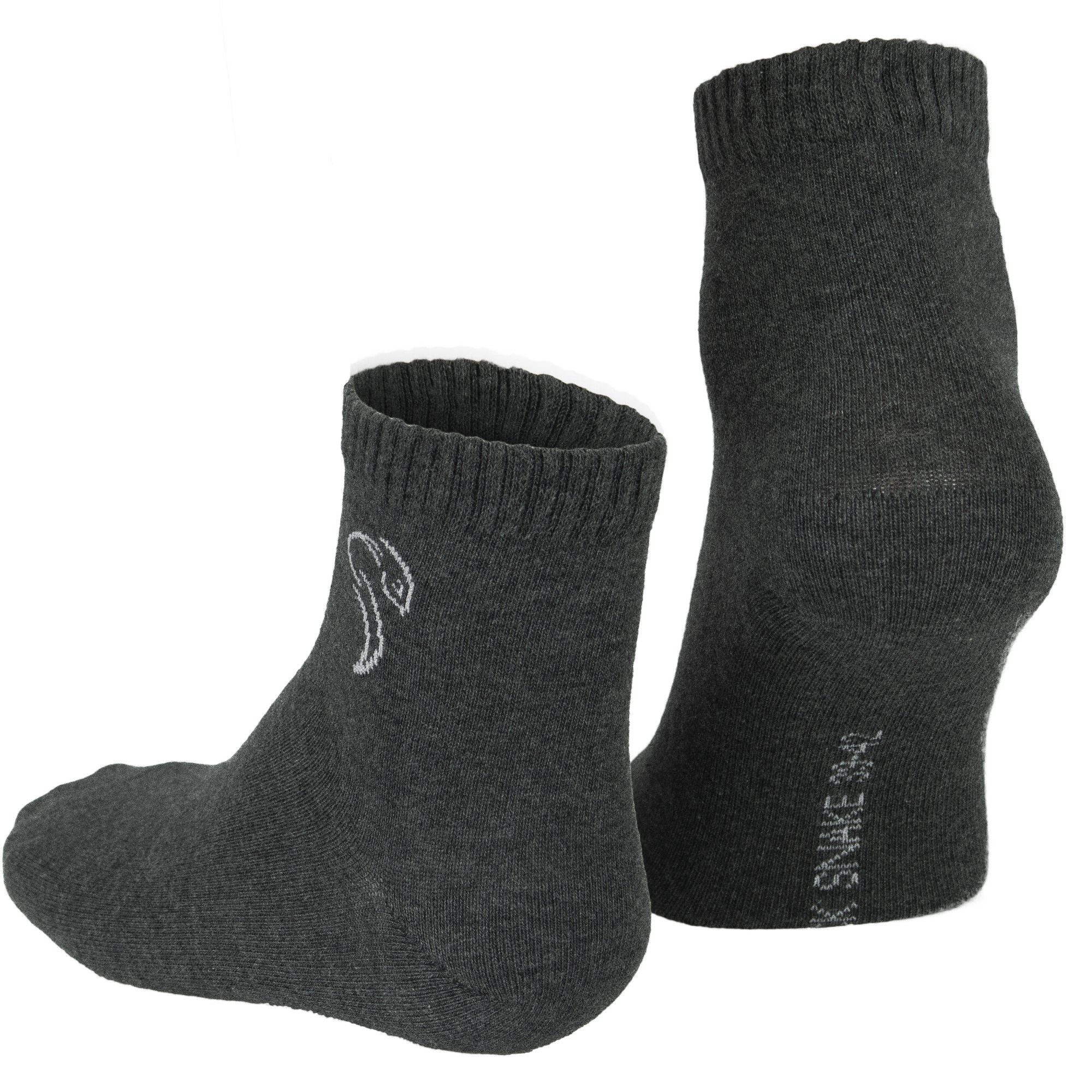 pure anthrazit-grau-hellgrau Sneakersocken (3-Paar) comfort Black Snake Quarter