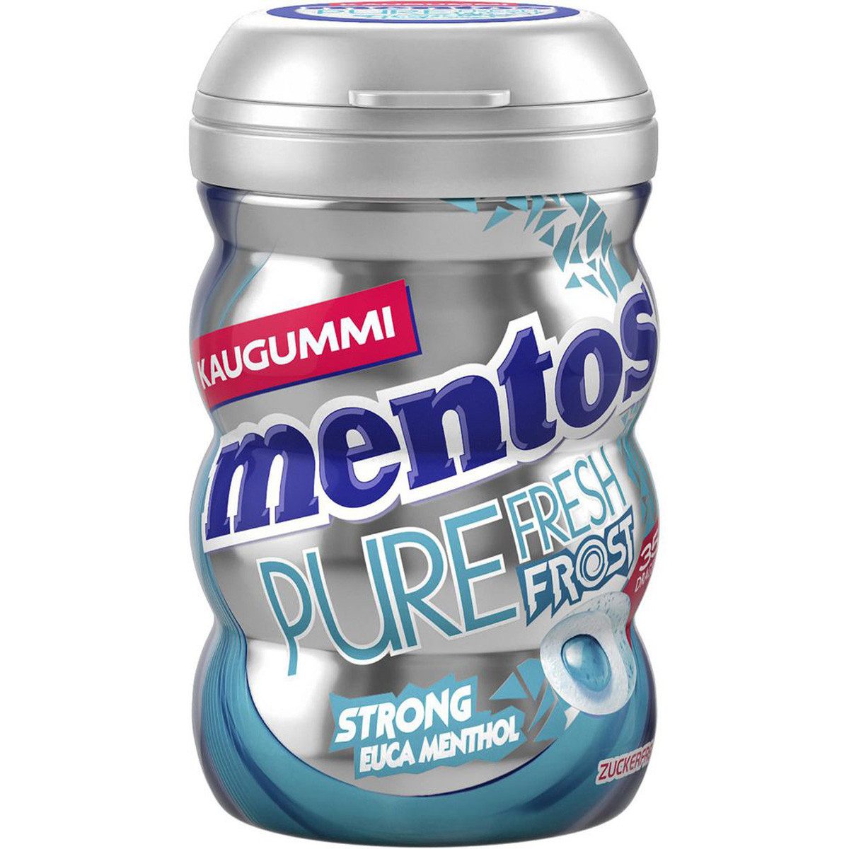 MENTOS Süßigkeit, Mentos Kaugummi Pure Fresh Frost Euca Menthol Geschmack Curvy Dose 70g