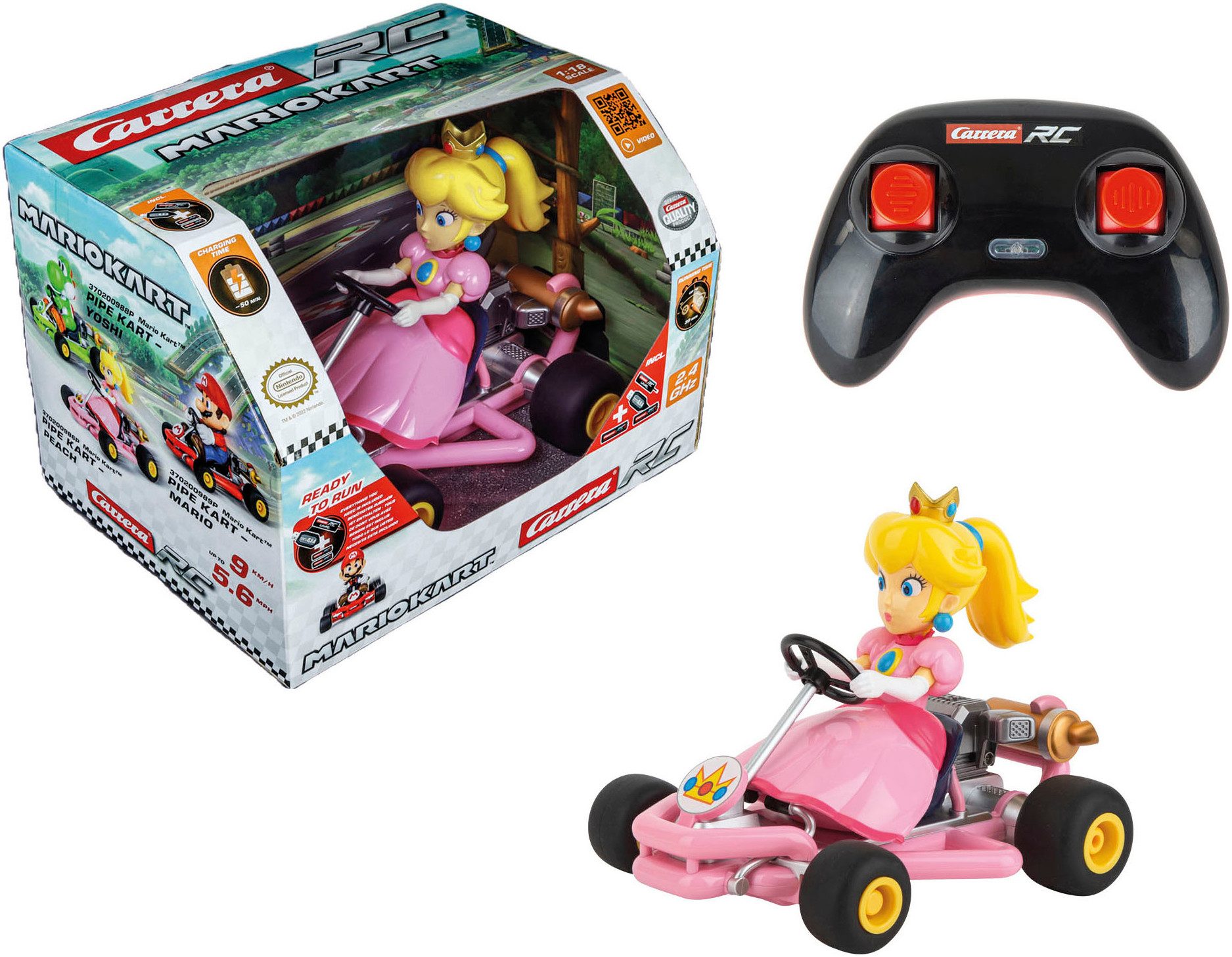 Carrera® RC-Auto Carrera® RC Mario Kart™ - Pipe Kart, Peach, 2,4GHz