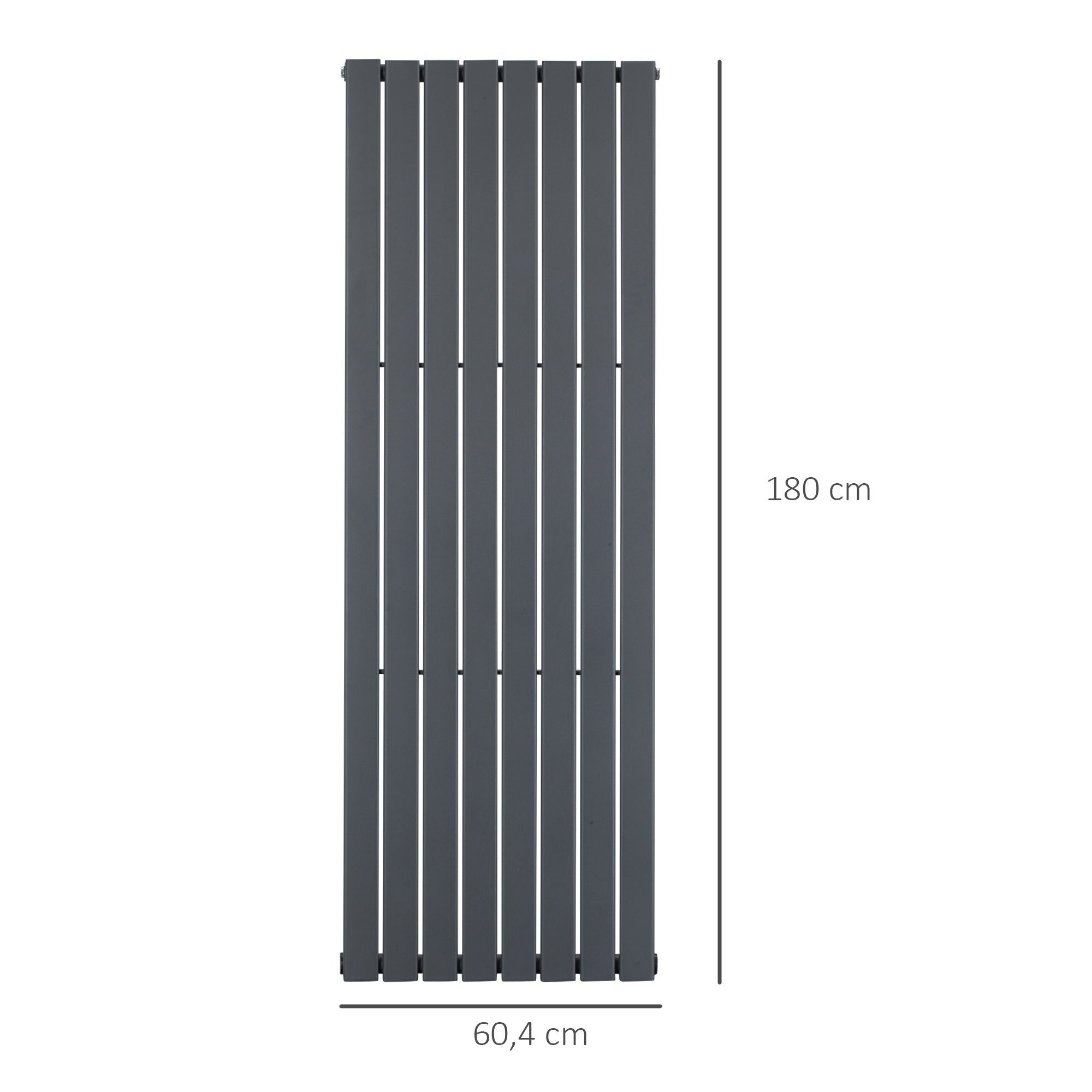 HOMCOM Heizlüfter Wandheizung, schnelle Aufwärmung, 60cm Karbonstahl, grau, 180 x