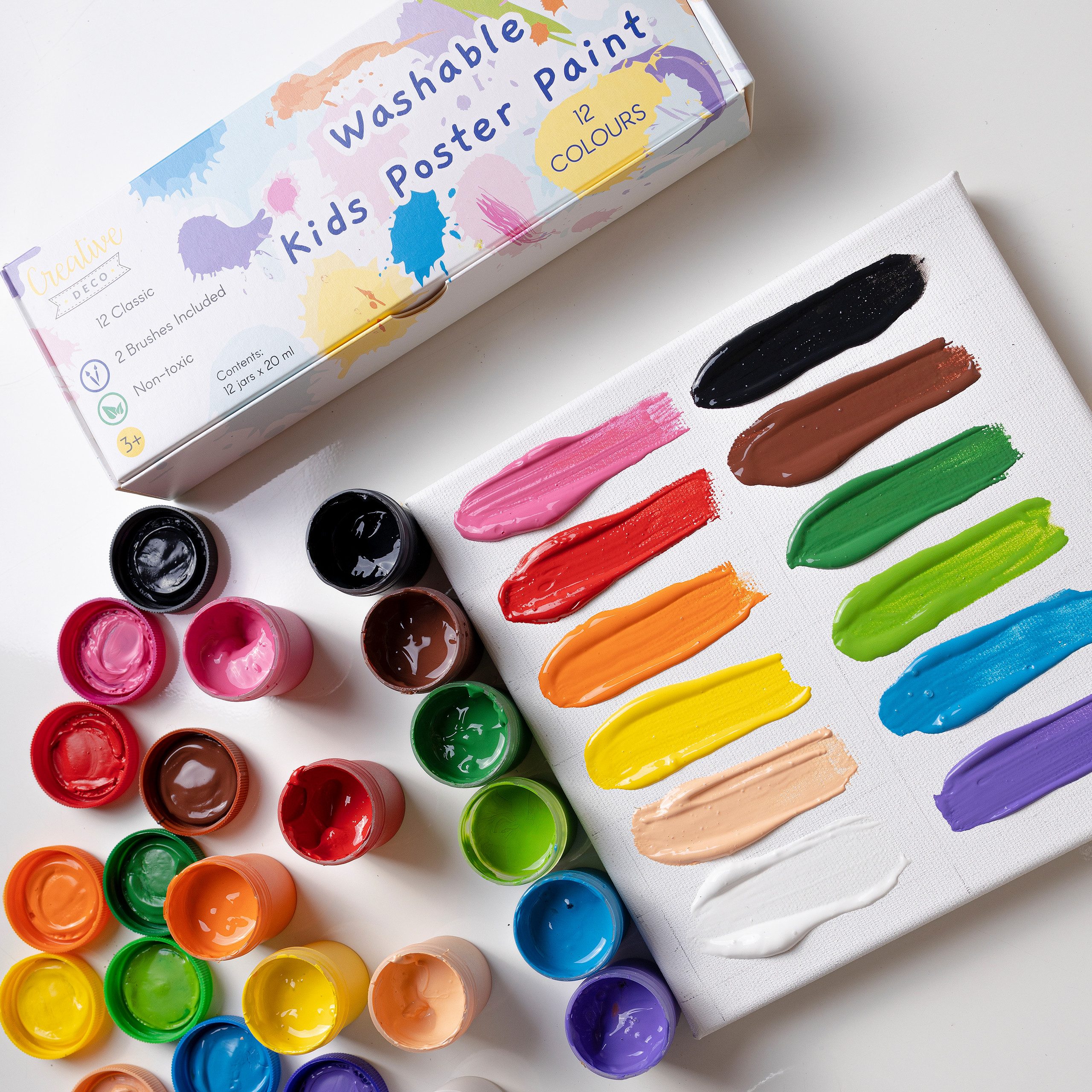 Creative Deco Fingerfarbe Fingerfarben Kinder Ungiftig Bastelfarben, auf Wasserbasis