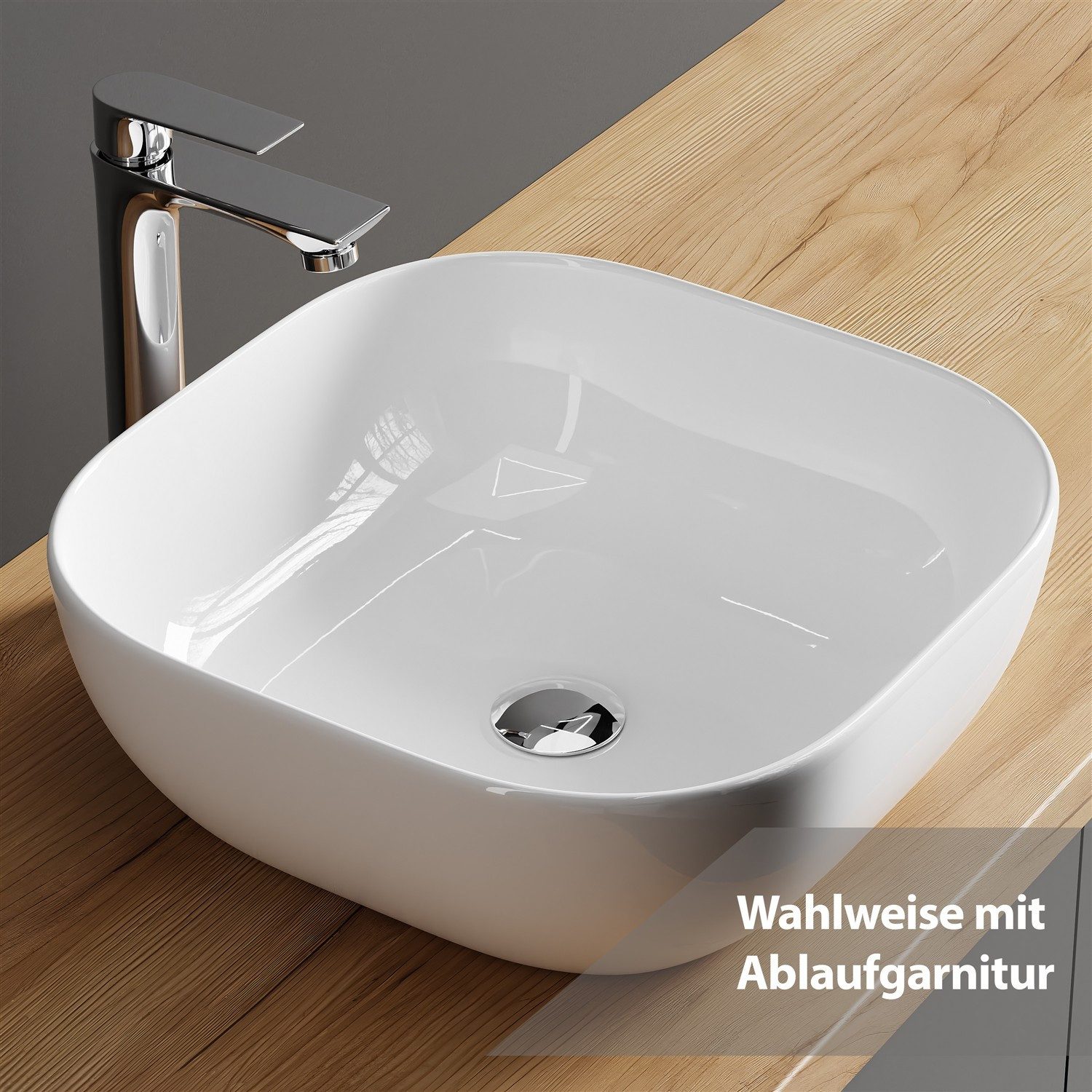 Planetmöbel Badarmatur Einhebelmischer Armatur für Waschbecken Waschtisch – 17 cm Höhe (Einhebelmischer für Warm- und Kalt, Bad-Mischbatterie mit Keramik-Kartusche) 17 cm hoch