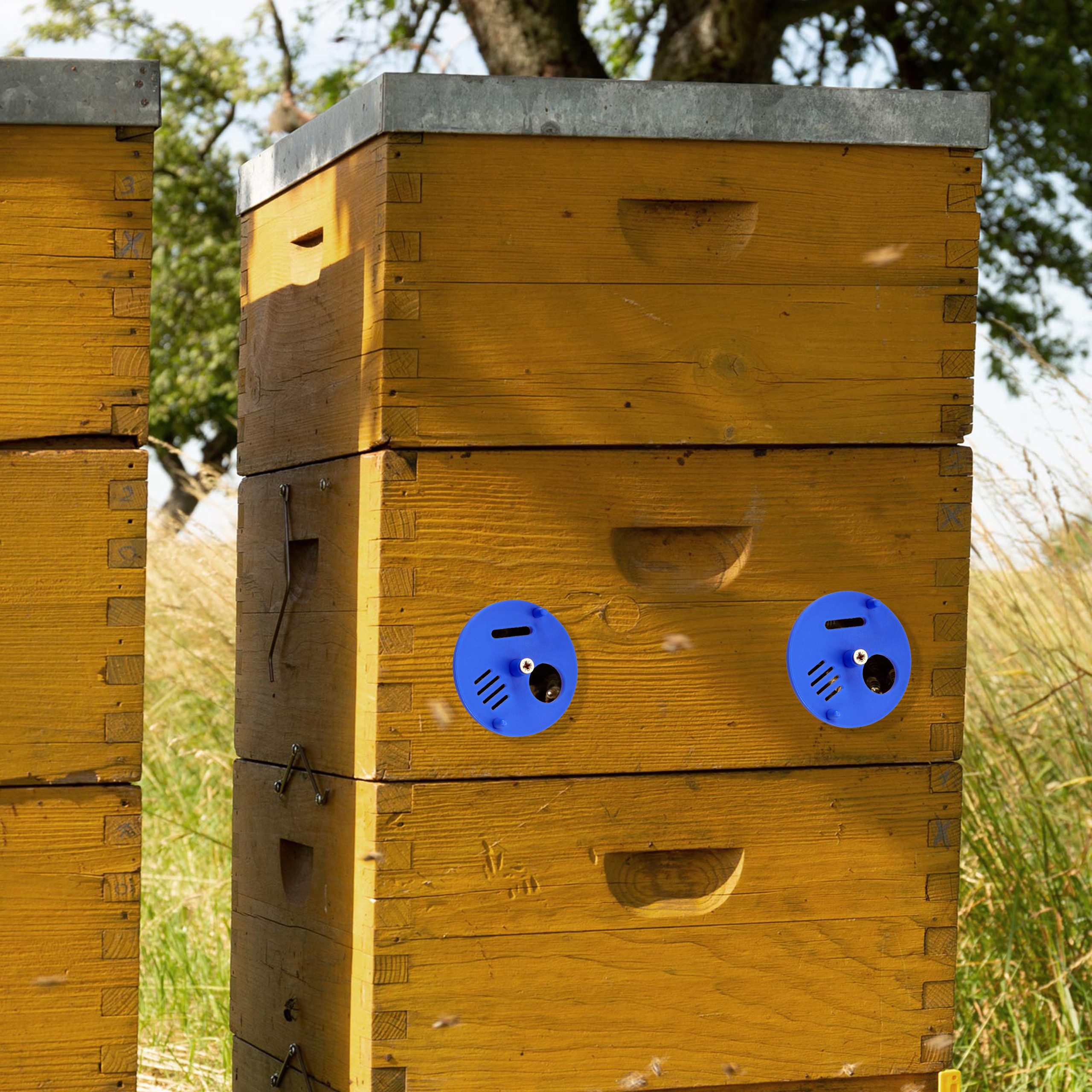 Lantelme Insektenhotel Bienen Fluglochschieber Fluglochverkleinerer, (9-St., Bienenfluglochverkleinerer Imkereizubehör), aus deutscher Herstellung für Bienenstock Eingangstor