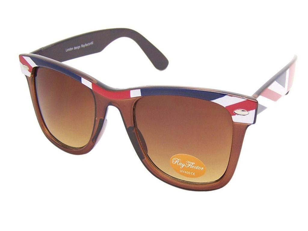 emeco Sonnenbrille Union Jack Britishe Flag Fahne sonnenbrille Brille w2261 braun-weiss