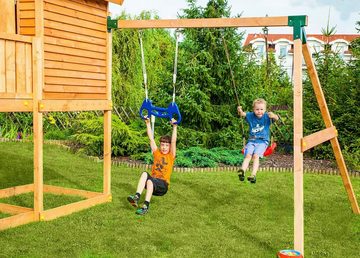 FUNGOO Spielturm FORTRESS Move+, mit Schaukel & Rutsche, Kletterwand