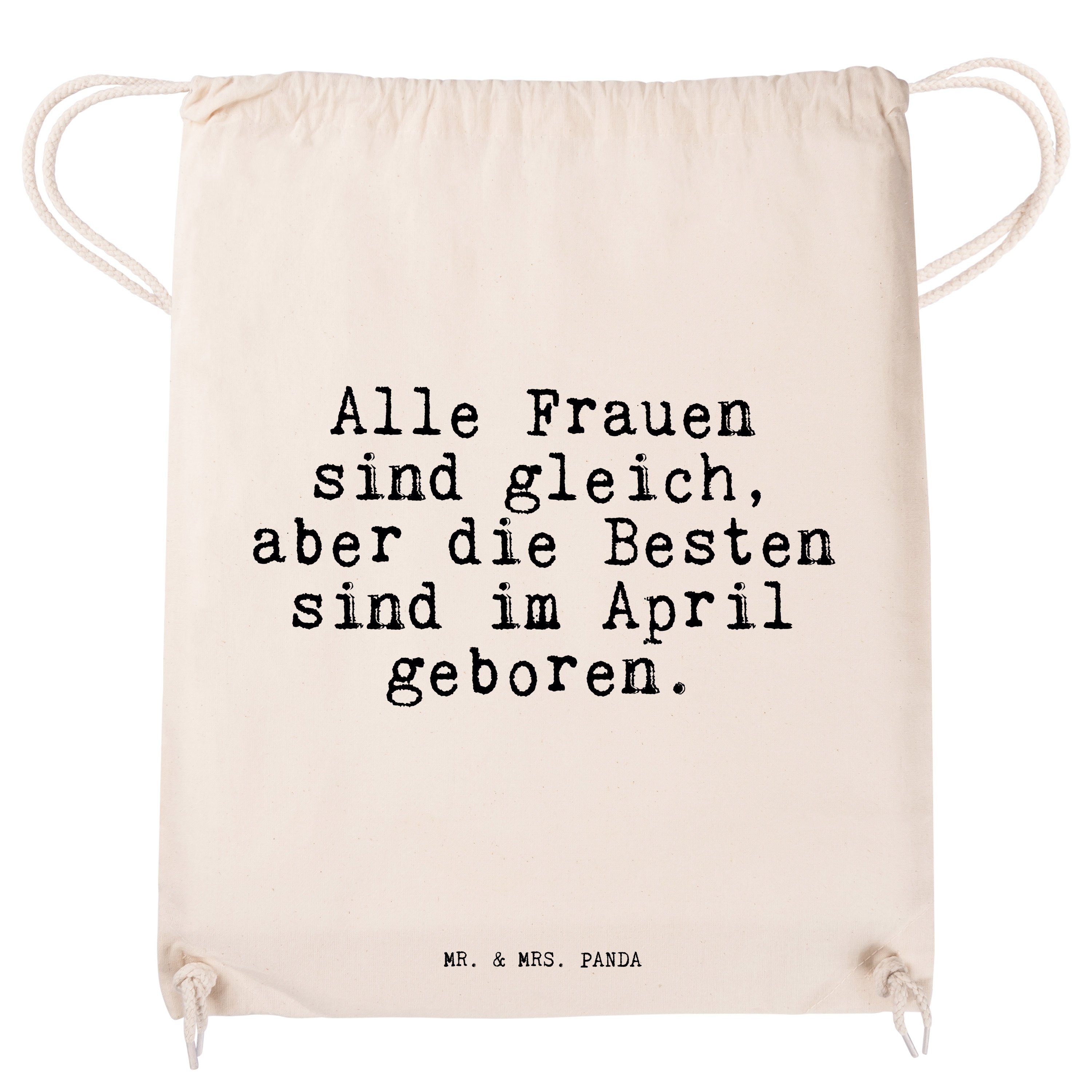 - & Geschenk, Frauen gleich,... Panda Mrs. Sporttasche sind (1-tlg) April, Turnbeut Transparent - Mr. Alle