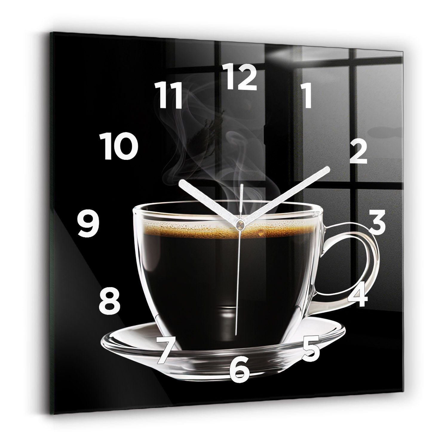 Tulup Wanduhr Glasuhr Kaffee Rechteckige Uhr günstig online kaufen