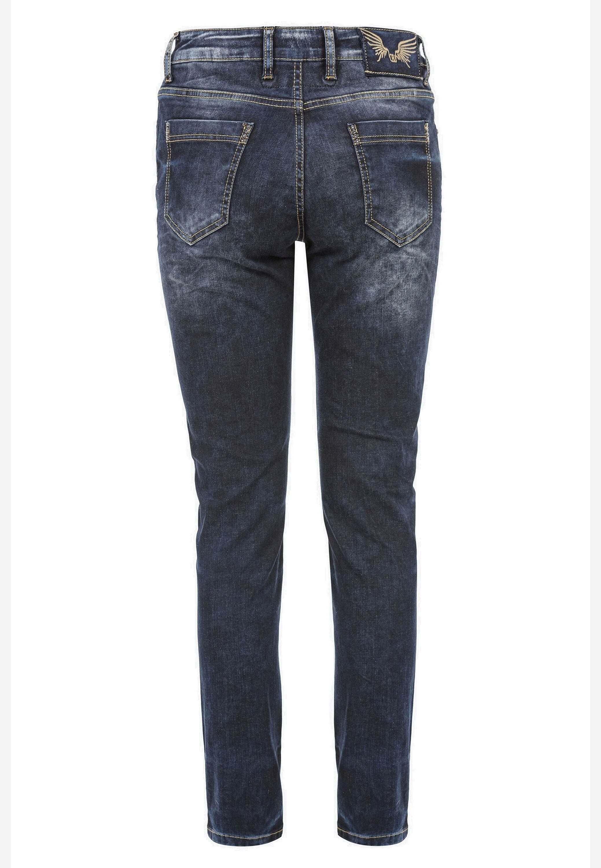 Cipo & Baxx Slim-fit-Jeans Jeans Mit glänzenden Nieten, WD465 – Bild 4 von 5