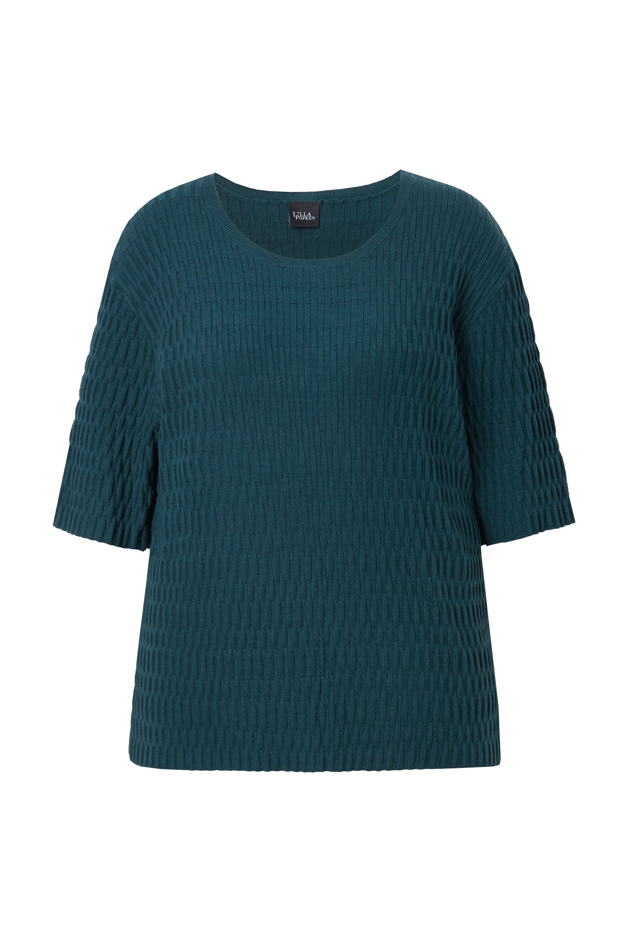Ulla Popken Strickpullover Pullover Strukturstrick Rundhals günstig online kaufen