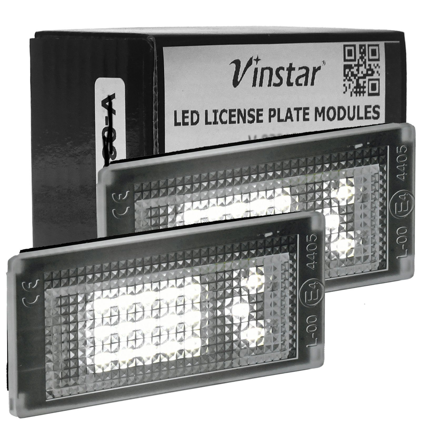 Vinstar KFZ-Ersatzleuchte LED Kennzeichenbeleuchtung E-geprüft für MINI, 2 St., für MINI R50 R52 R53 COOPER Cabrio 2001-2006