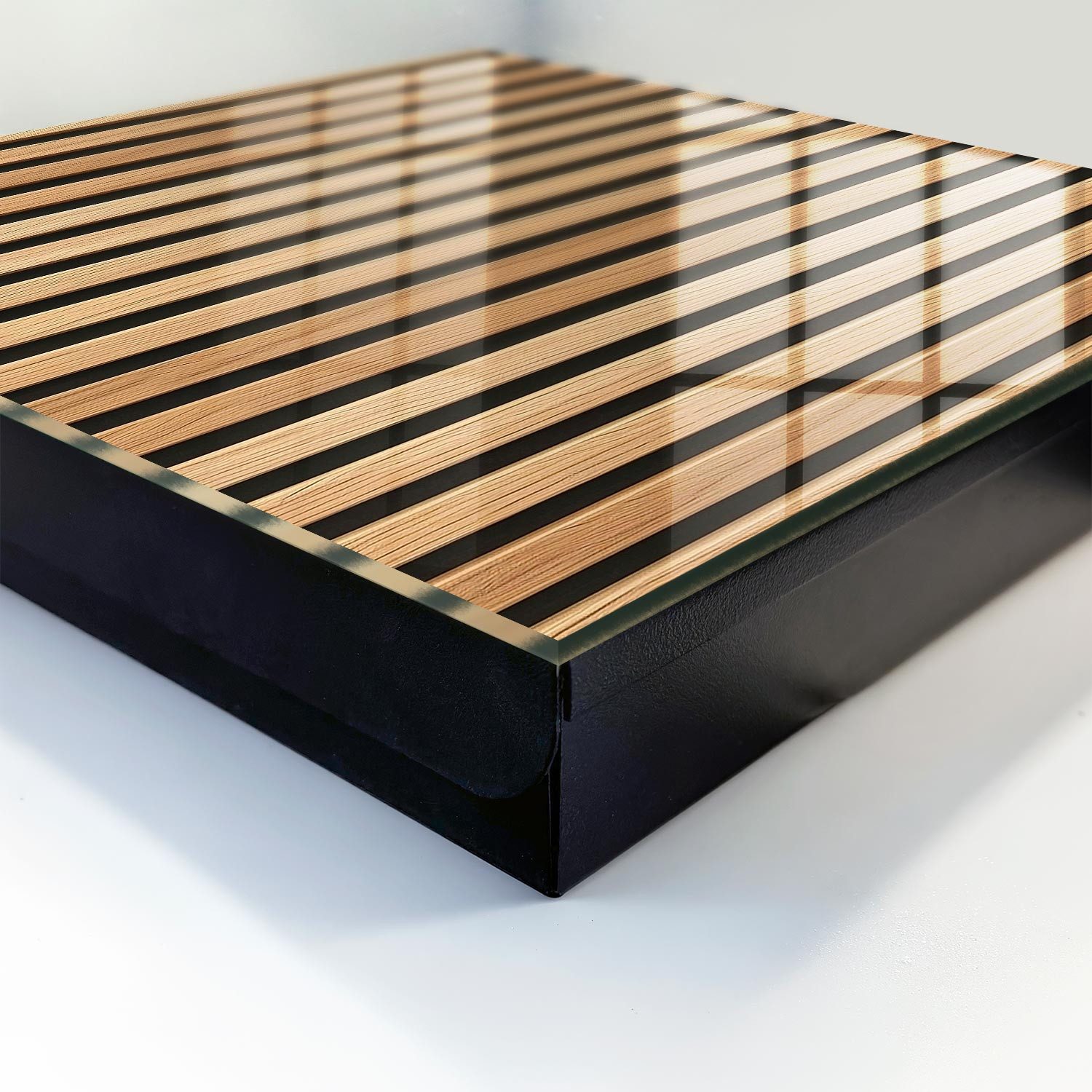 Tulup Schlüsselkasten Schlüsselkasten mit Glasfront und hochwertigem HD-Motiv, Vertikale Streifen – Bild 5 von 5