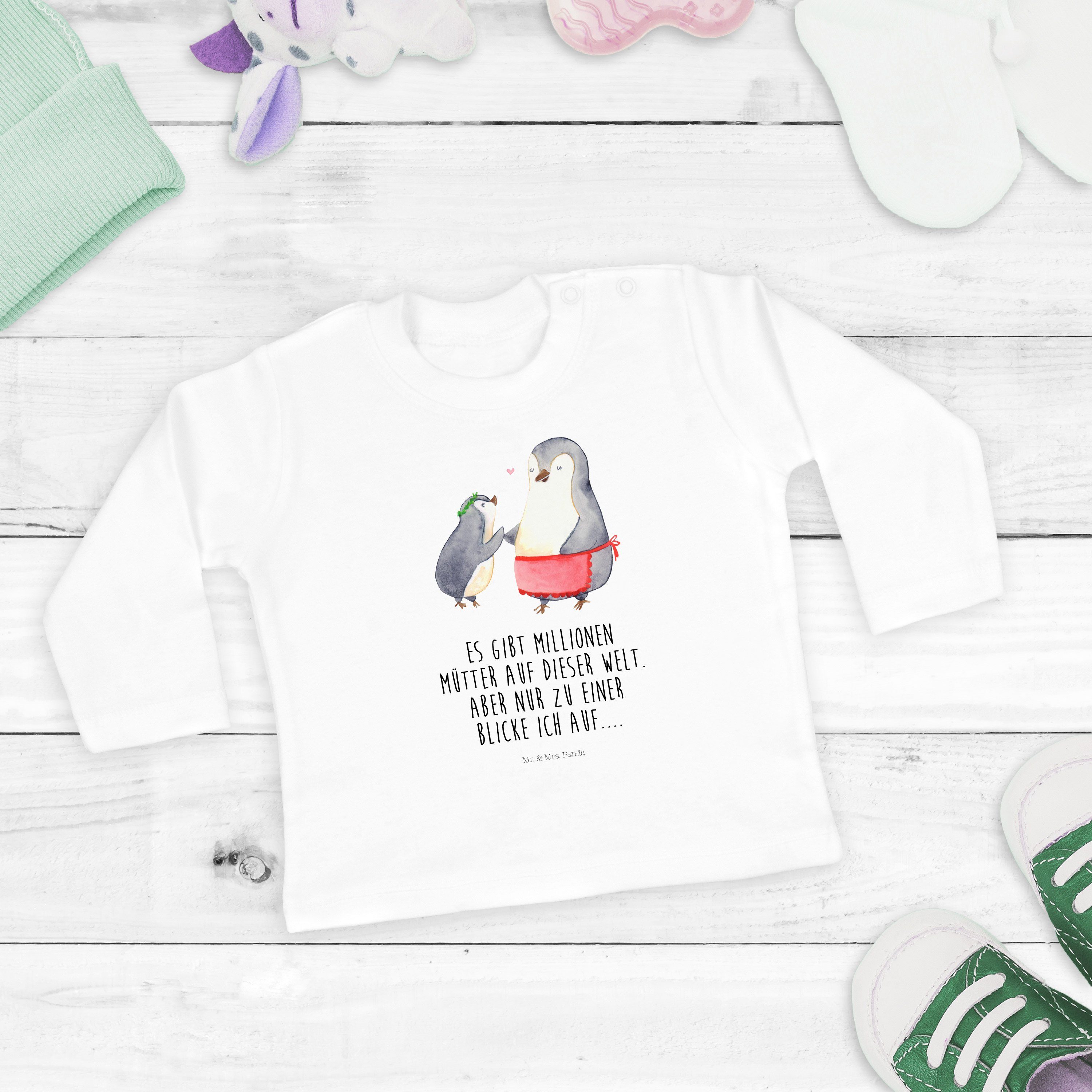 Mr. & Mrs. - Danke Geburststag, (1-tlg) Kind Baby, Weiß Panda - Strampler mit Mä Pinguin Geschenk, Mama