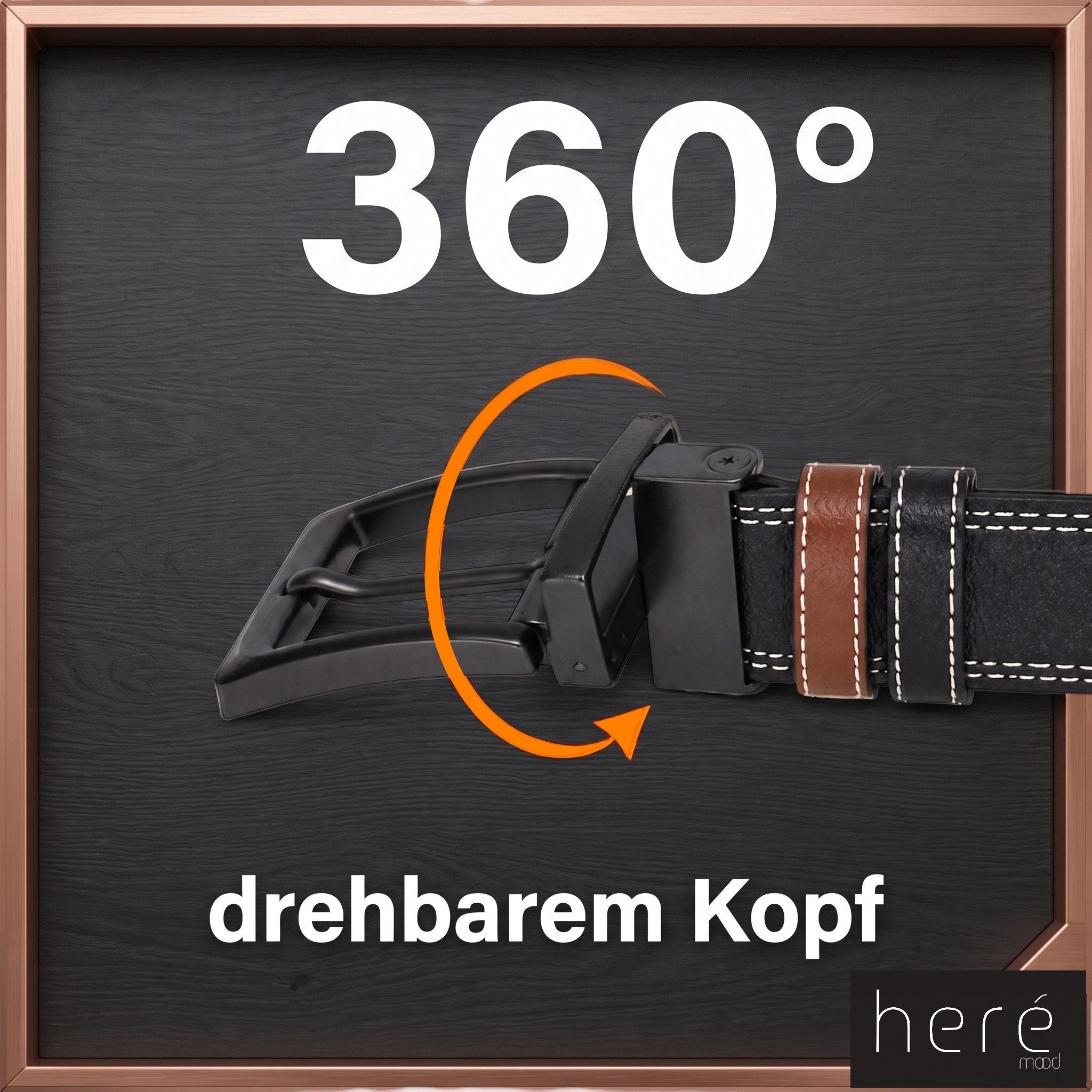 herémood Ledergürtel Herren Leder Gürtel 4cm, Ledergürtel, Herrengürtel, Vatertagsgeschenk (Gürtel Herren Cognac & Schwarz 120 cm - Premium Ledergürtel - handgefertigt - hochwertig verarbeitet - kürzbar, 1-St., Vatertagsgeschenk für Papa Mann) Männer Geschenk für Vatertag, Männergeschenke für Jeans Herren Hosen