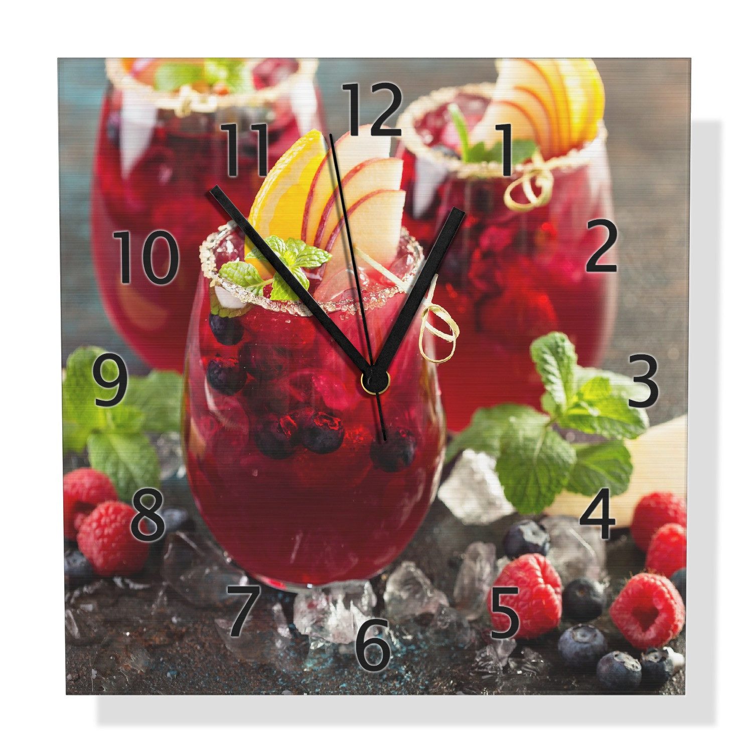 Wallario Wanduhr Sommerlicher Wildbeerencocktail (Aluverbunduhr)